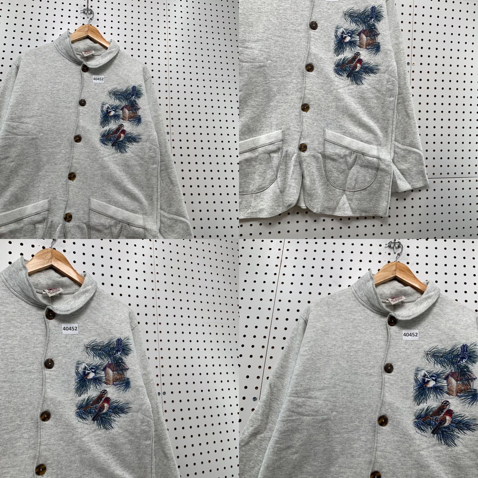 Vintage VINTAGE Art Unlimited Fleece Cardigan Sweater Womens M Gray Birdhouse Art Cardigan Womens M Gray Birdhouse Size M / US 6-8 / IT 42-44 - 8 Thumbnail