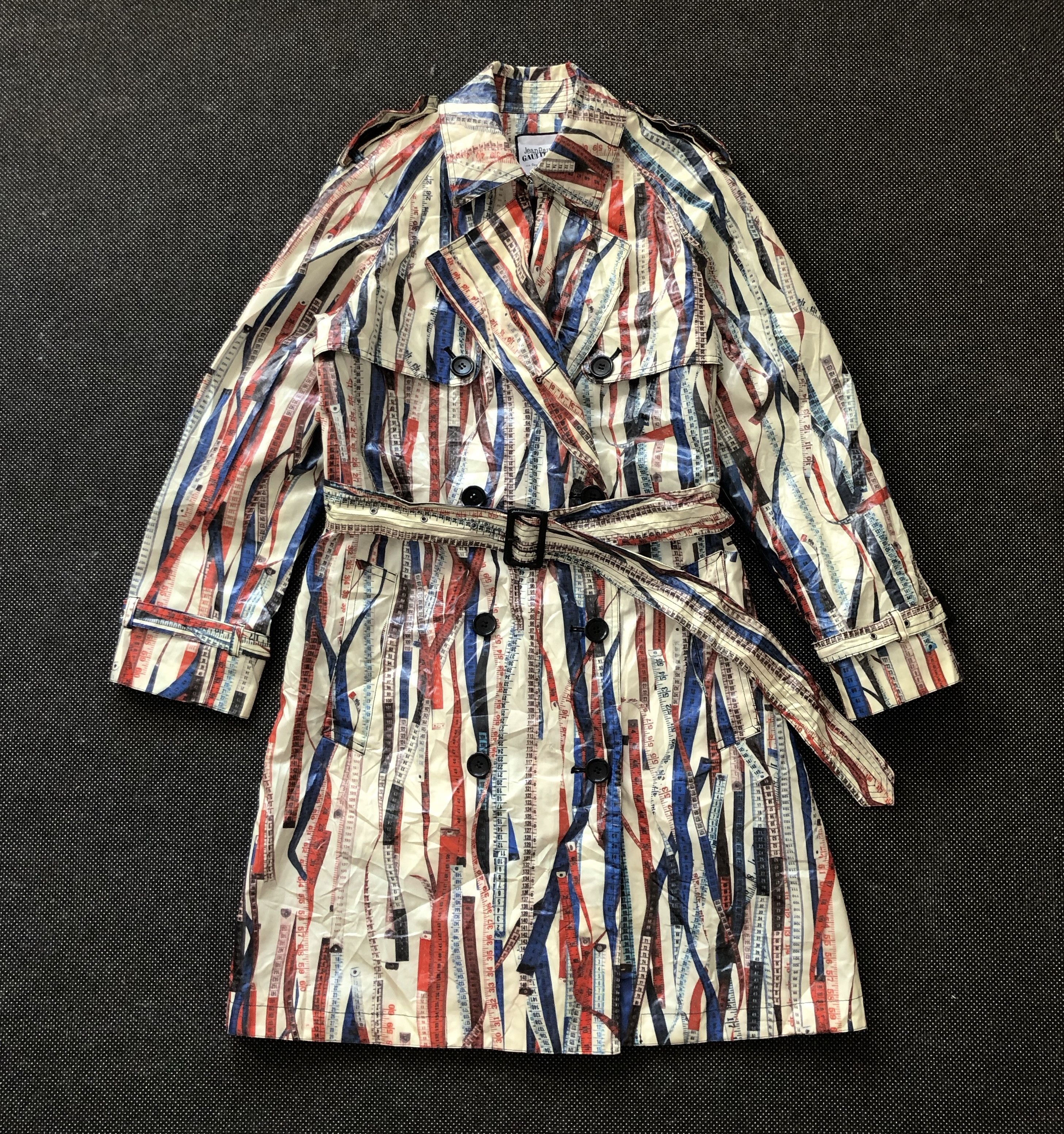 RARE🔥FW2015 GAULTIER SEPT PREMIERES RULER TAPE TRENCH COAT