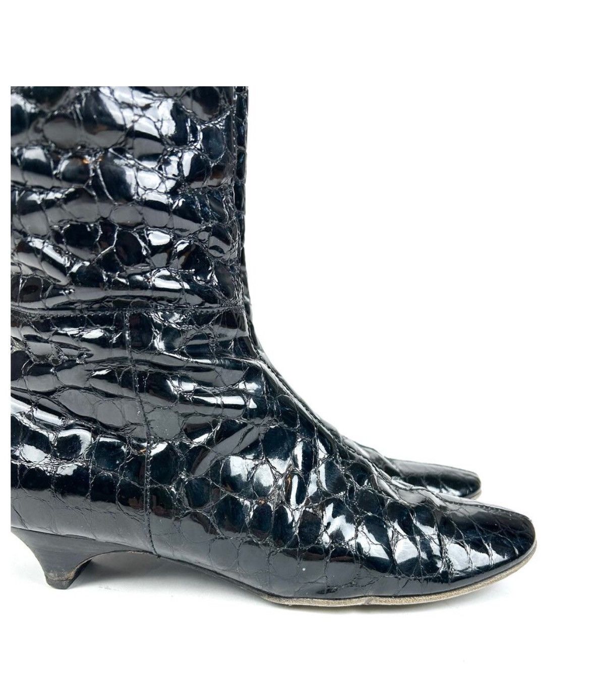 Miu Miu VINTAGE MIU MIU kitten heel croc patent boots Size US 9.5 / IT 39.5 - 5 Thumbnail