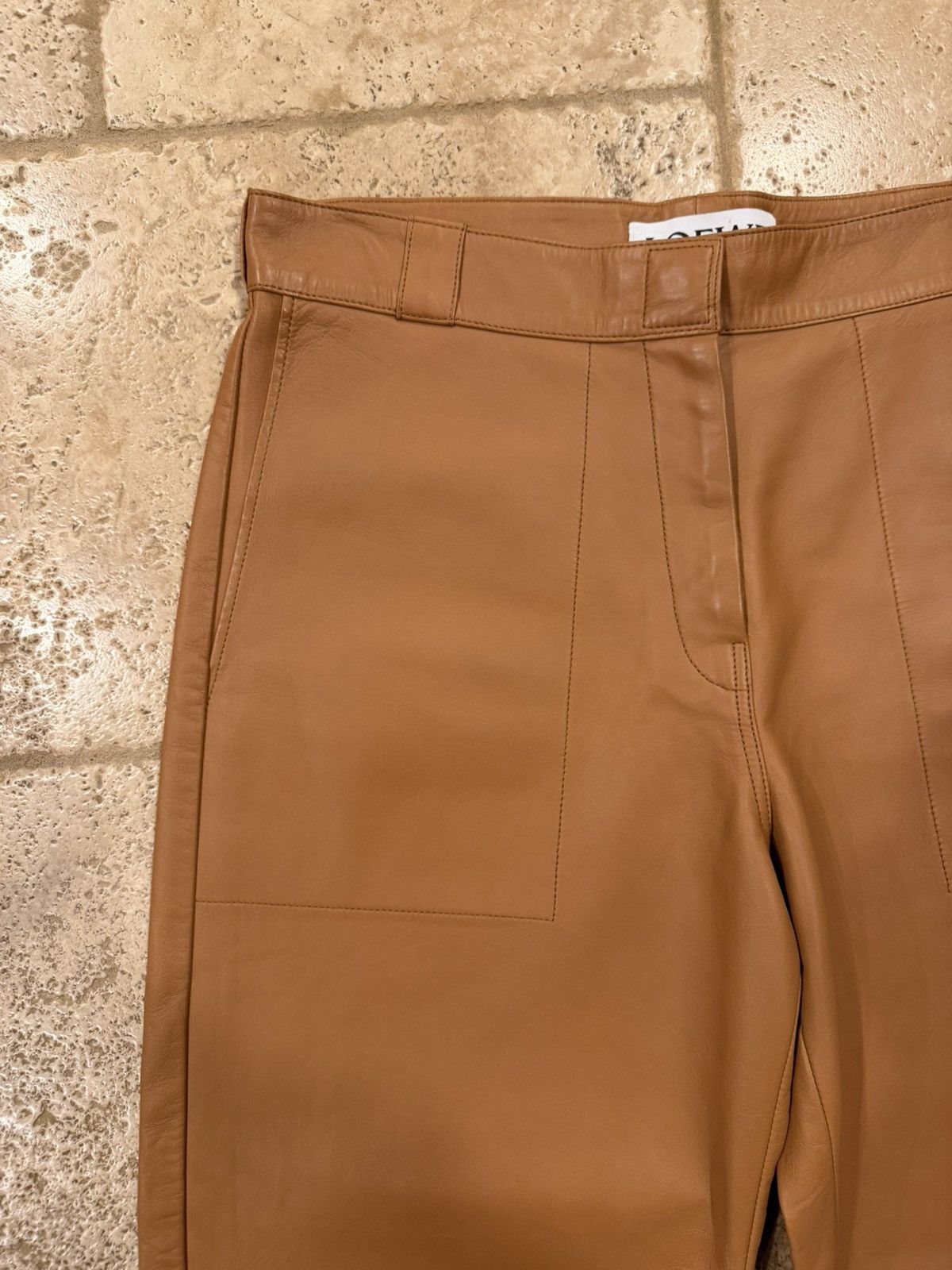 Loewe Loewe Pantalon Broncead Calfskin Leather Tan Trouser Pants Size US 33 - 7 Thumbnail