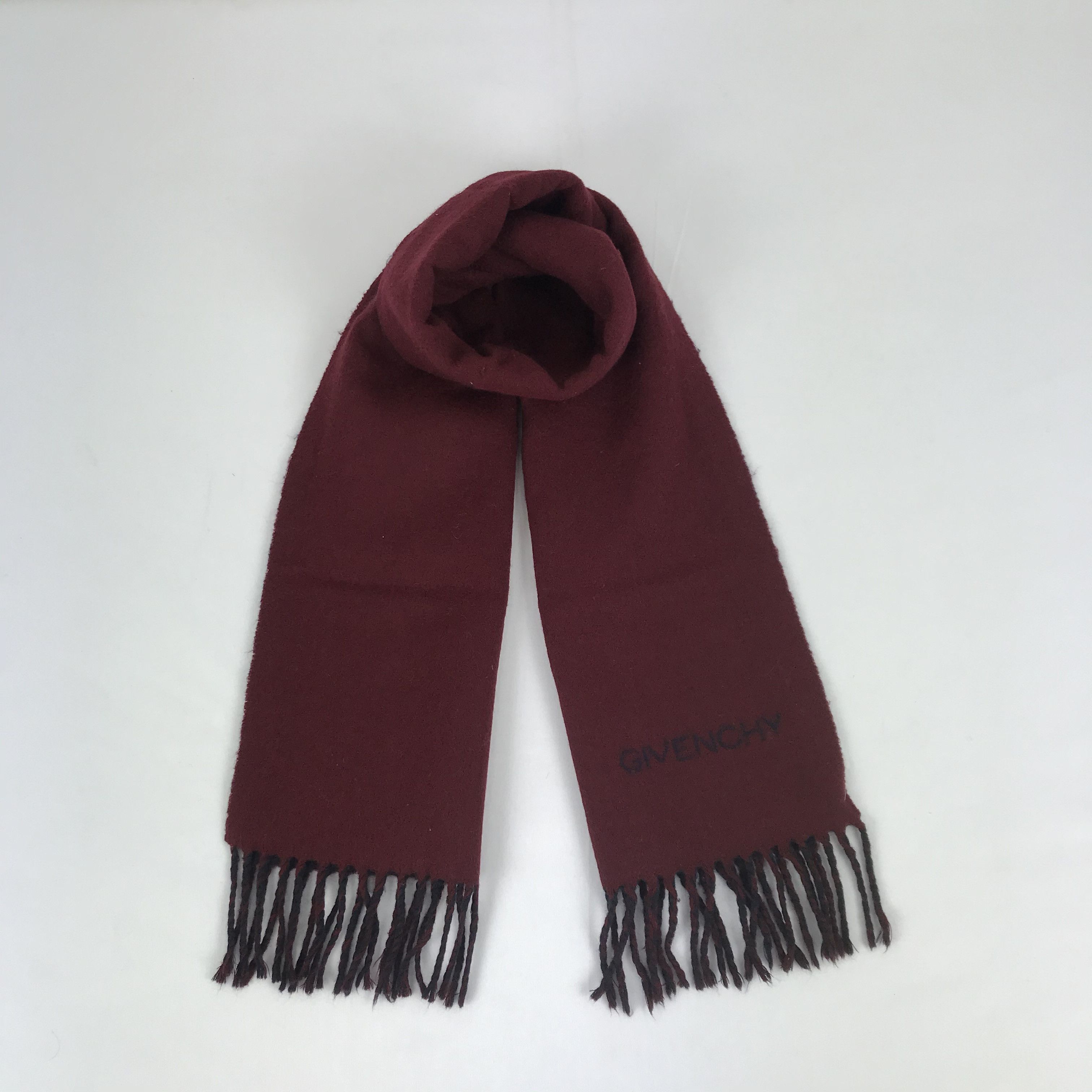 Japanese Brand Vintage Givenchy Wool Scarf Fringe Muffler Winter Scarves. Size ONE SIZE - 1 Thumbnail