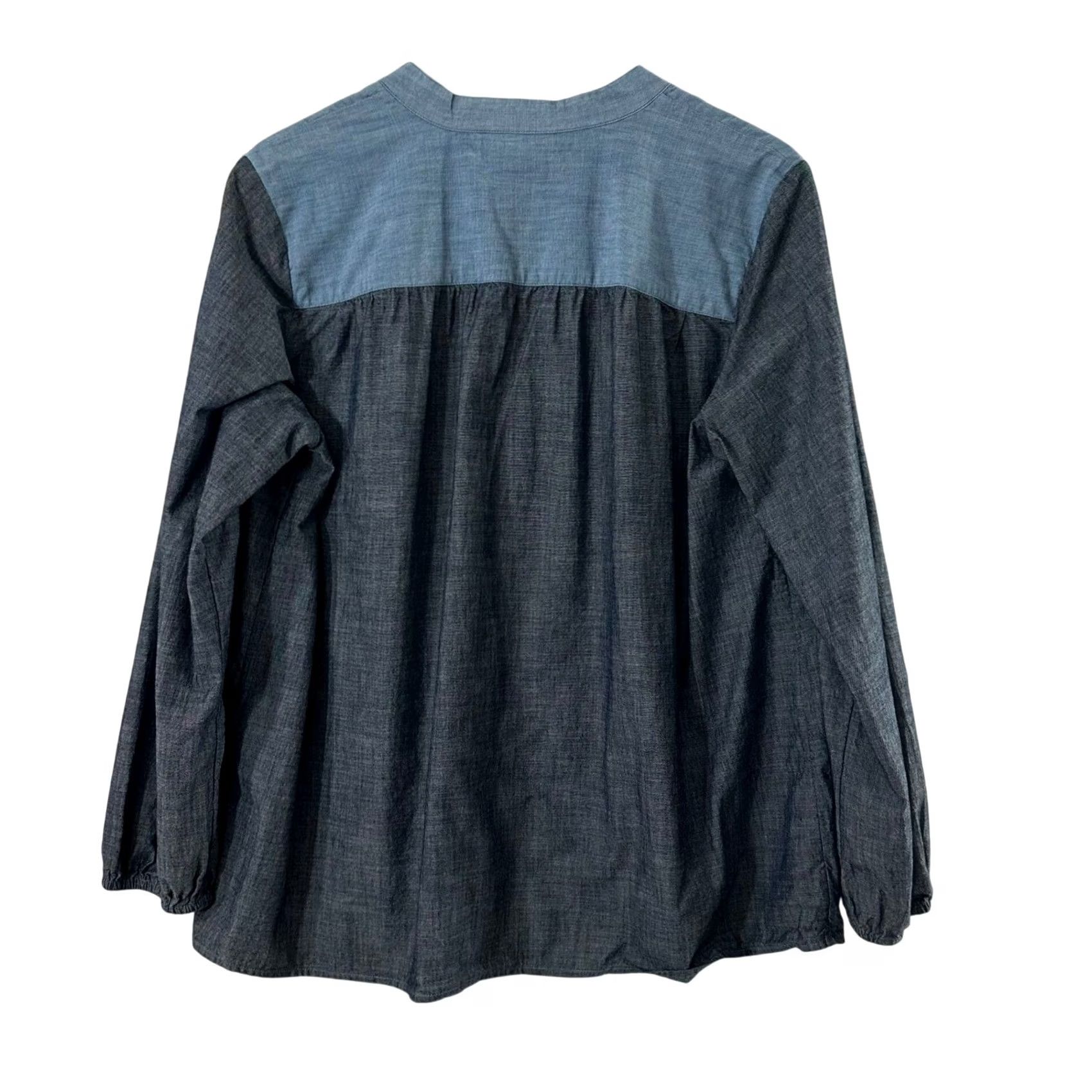 Lands' End Lands End Women Blue Chambray Top Size LP Size XL / US 12-14 / IT 48-50 - 3 Thumbnail