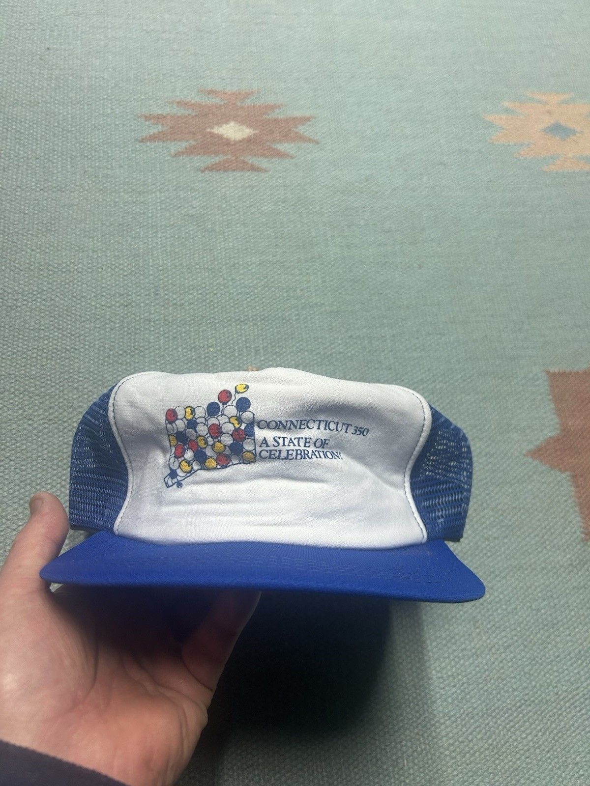 Vintage Vtg trucker hat Connecticut 350 state celebration enviro USA Size ONE SIZE - 2 Thumbnail