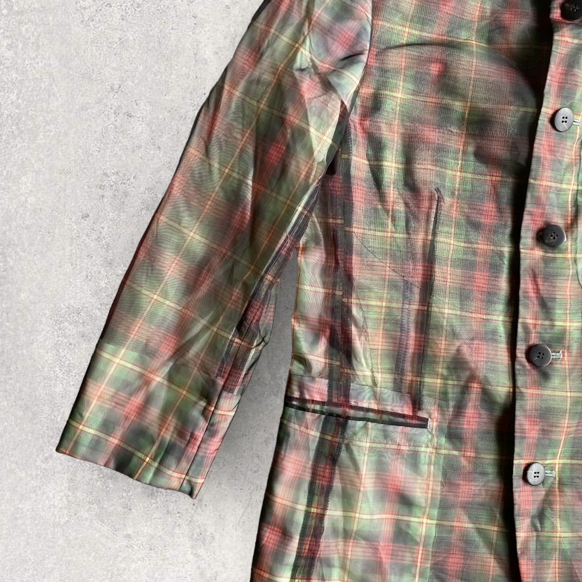 Issey Miyake Vintage SS96 Runway Translucent Tartan Plaid Jacket Size US M / EU 48-50 / 2 - 5 Thumbnail