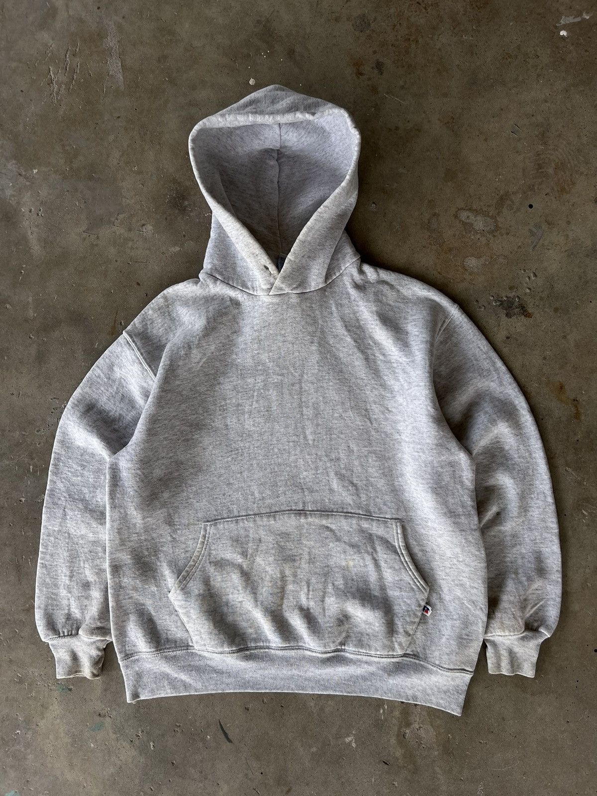 Russell Athletic × Vintage Vintage 90’s Russell Grey Essential Sweater Hoodie Size US L / EU 52-54 / 3 - 1 Preview