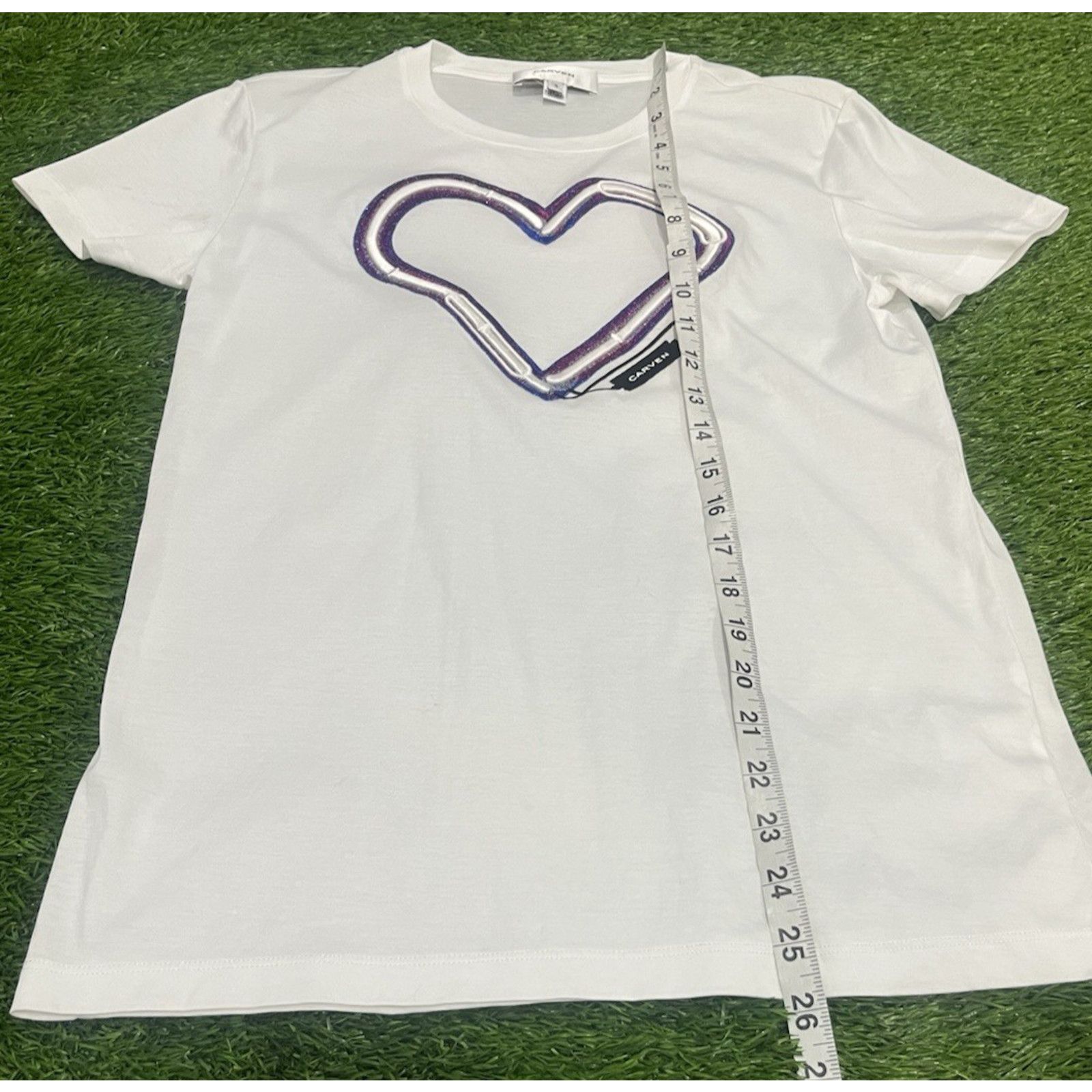 Carven Carven Embroidered Heart White Short Sleeve T-Shirt Size S Size S / US 4 / IT 40 - 7 Thumbnail