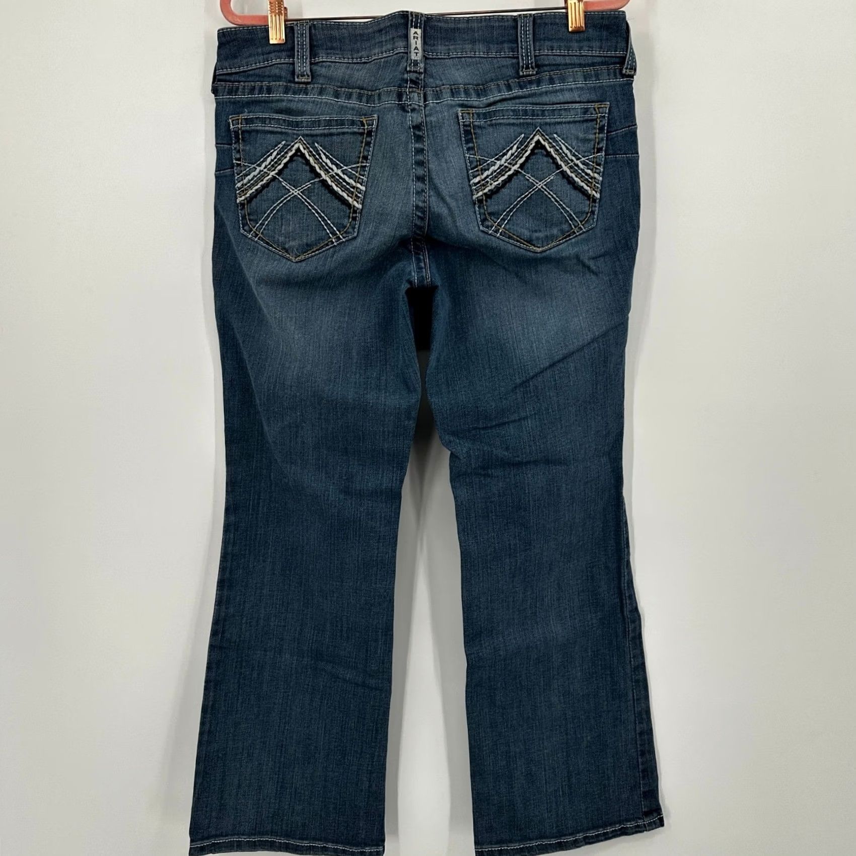 Ariat Ariat REAL Denim Jeans Bootcut Womens Dark Wash 33 30 Inseam Embroidered Pockets Stretch Vintage? No Size 24" / US 00 / IT 34 - 6 Thumbnail