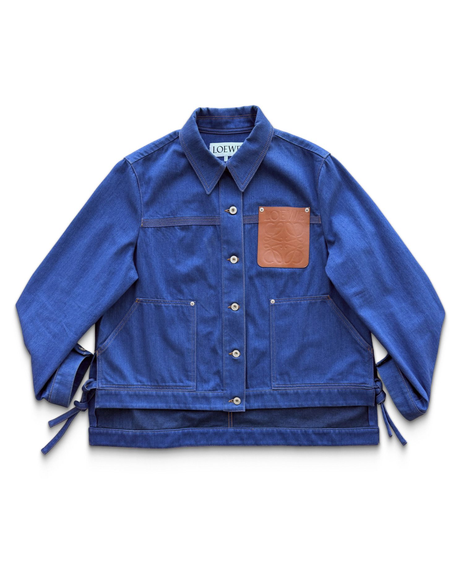Loewe Bright Blue Asymmetric Workwear Jacket Size US M / EU 48-50 / 2 - 2 Thumbnail