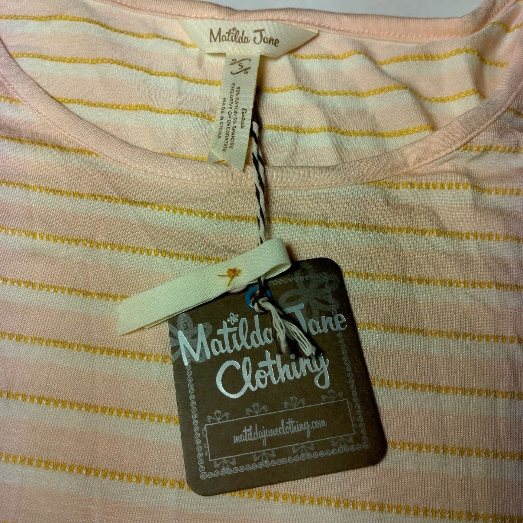 Vintage Matilda Jane Women's Long Sleeve Peplum Shirt S Pink Stripe Casual Knit Fall Spring Winter Size S / US 4 / IT 40 - 5 Thumbnail