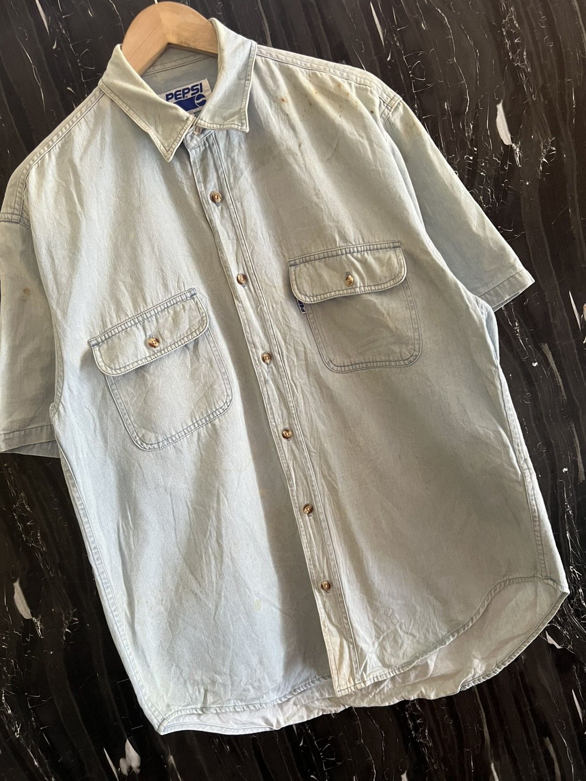 Vintage 🔥 Vintage Pepsi Short Sleeve Button-Up – Streetwear Classic Size US M / EU 48-50 / 2 - 4 Thumbnail