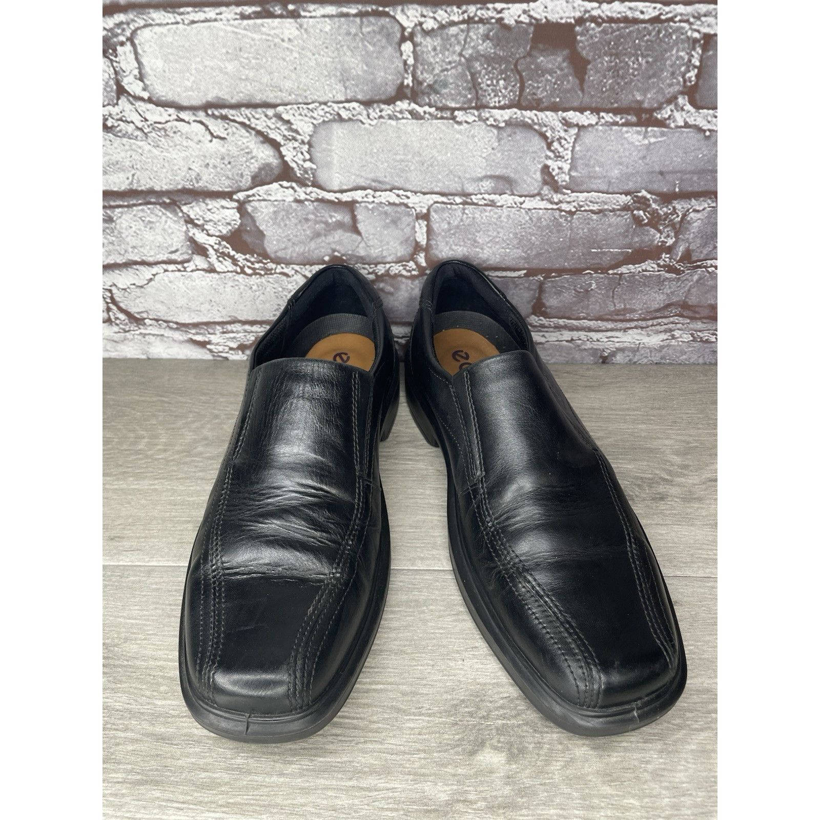 Ecco Ecco Black Leather Apron Toe Slip On Casual Loafers Shoes Me Size US 10 / EU 43 - 20 Thumbnail