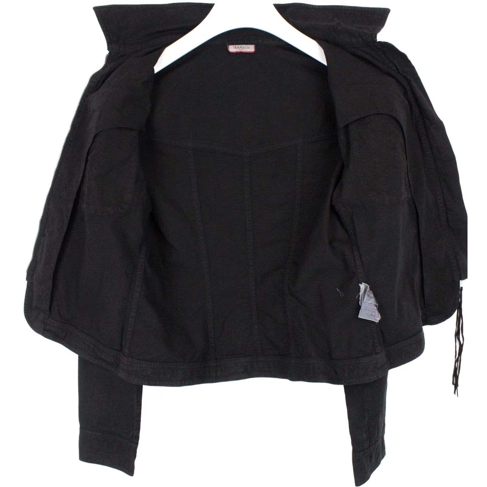 MAX&Co. Max & Co. Trends Jacket Women's EU 40 Black Full Zip Pockets Jacket Size S / US 4 / IT 40 - 4 Thumbnail