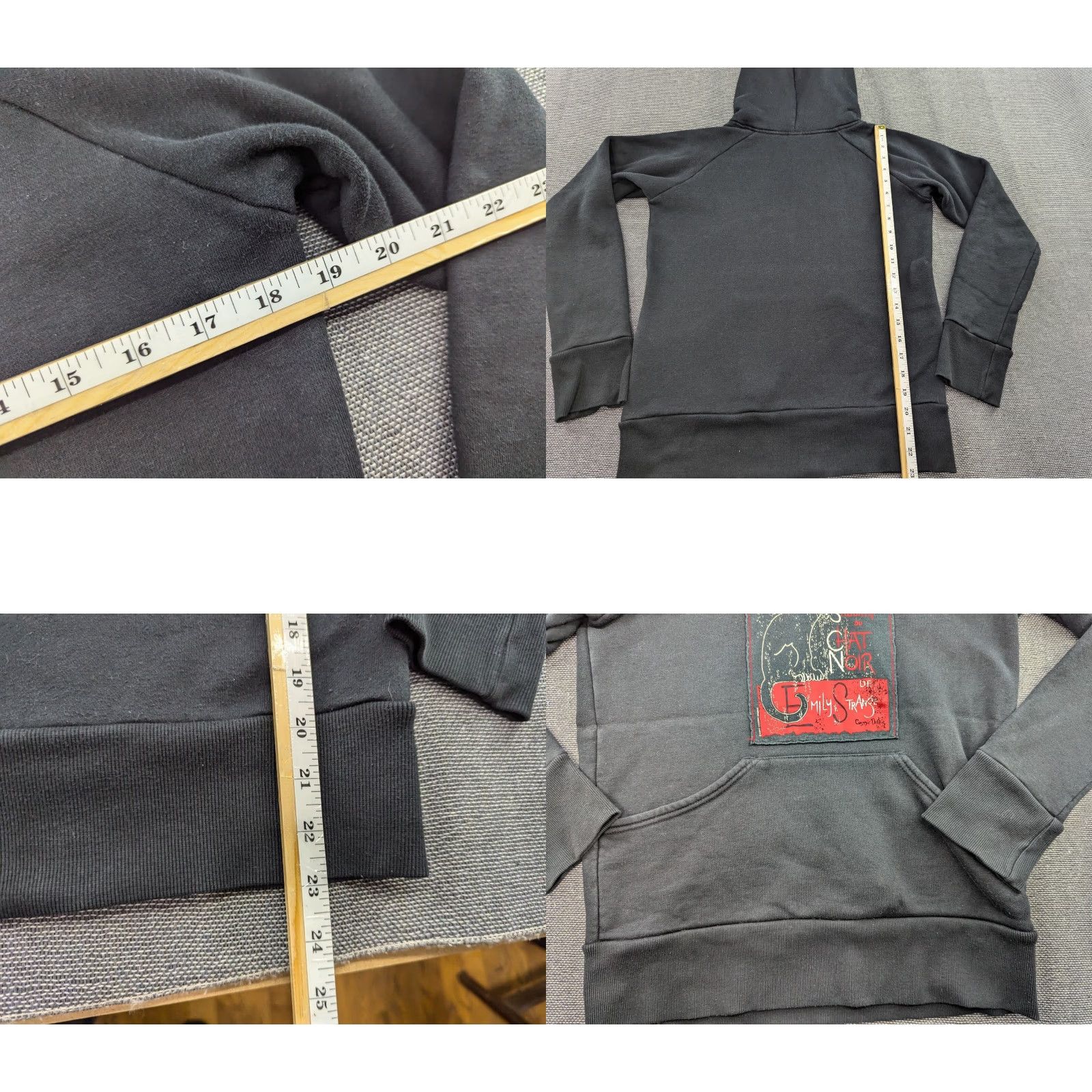 Vintage VINTAGE Emily The Strange Cat Hoody Womens Small AOP Sweatshirt Ladies Pullover Hoodie Black 2007 Cats Mens? Womens? Size M / US 6-8 / IT 42-44 - 8 Thumbnail