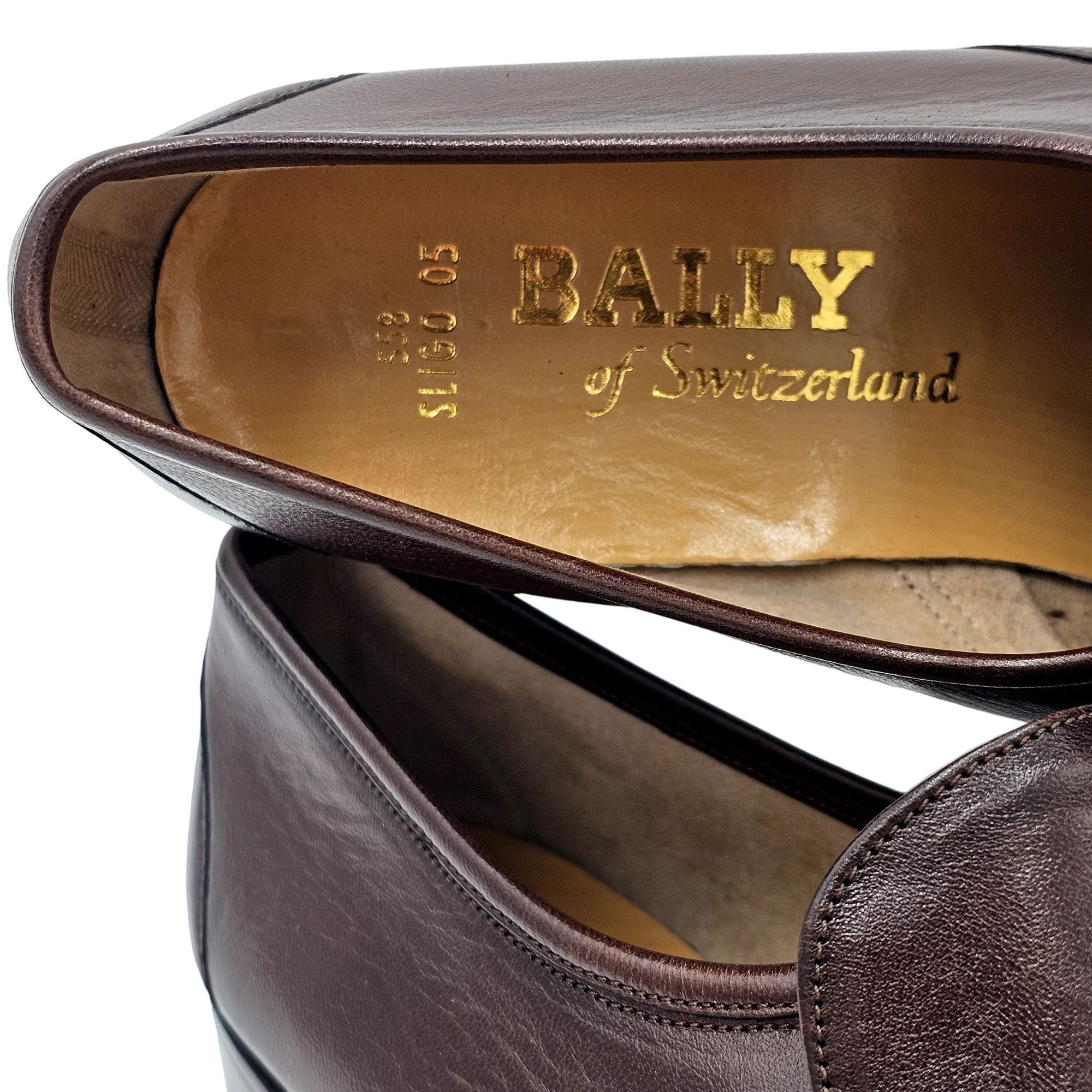 Bally NEW Vintage Bally Men 6.5E Brown Calfskin Leather Dress Shoe Size US 6.5 / EU 39-40 - 10 Thumbnail