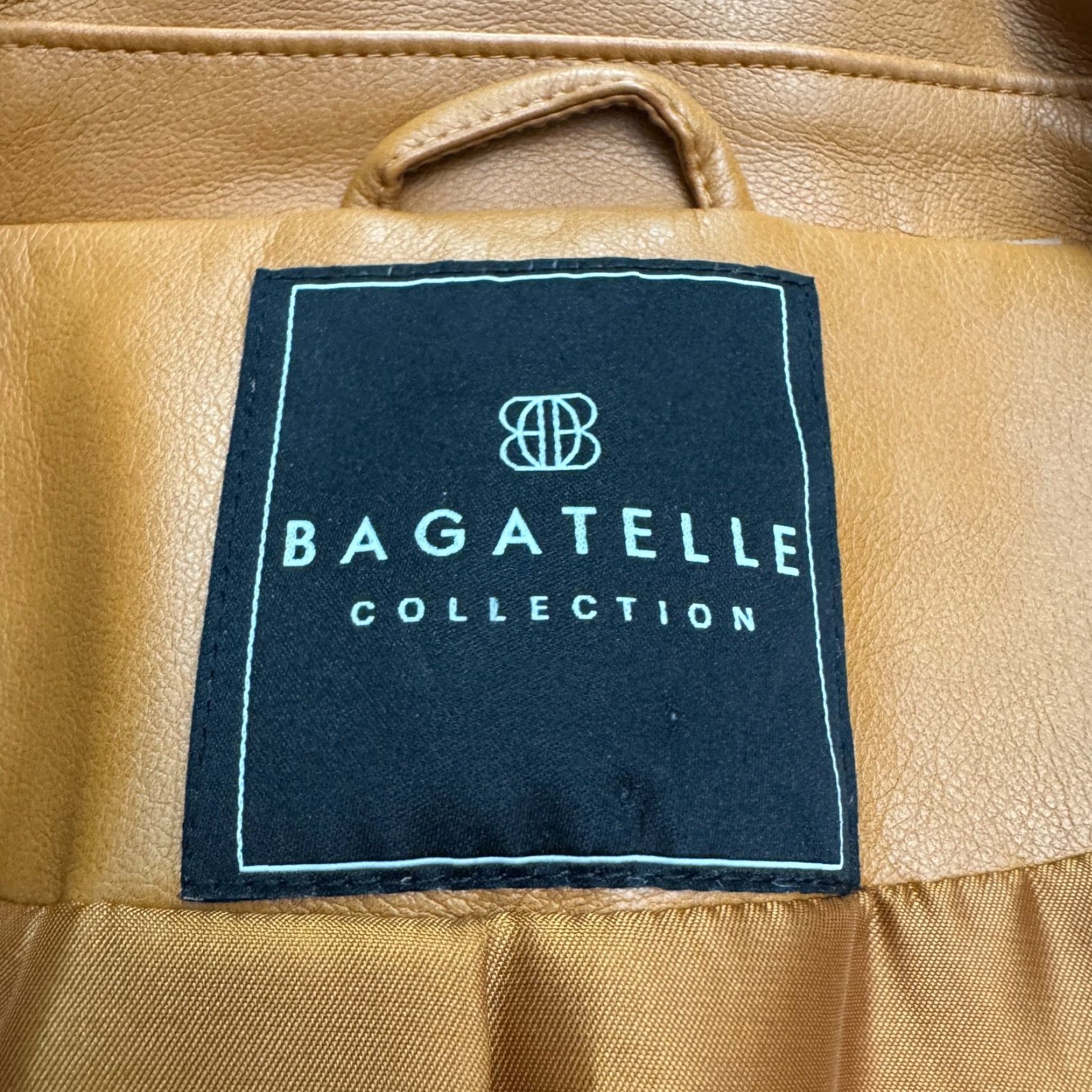 Pendleton VINTAGE Bagatelle Collection Faux Leather Open Front Blazer Jacket Women Large Brown Tan Size XXL / US 16-18 / IT 52-54 - 5 Thumbnail
