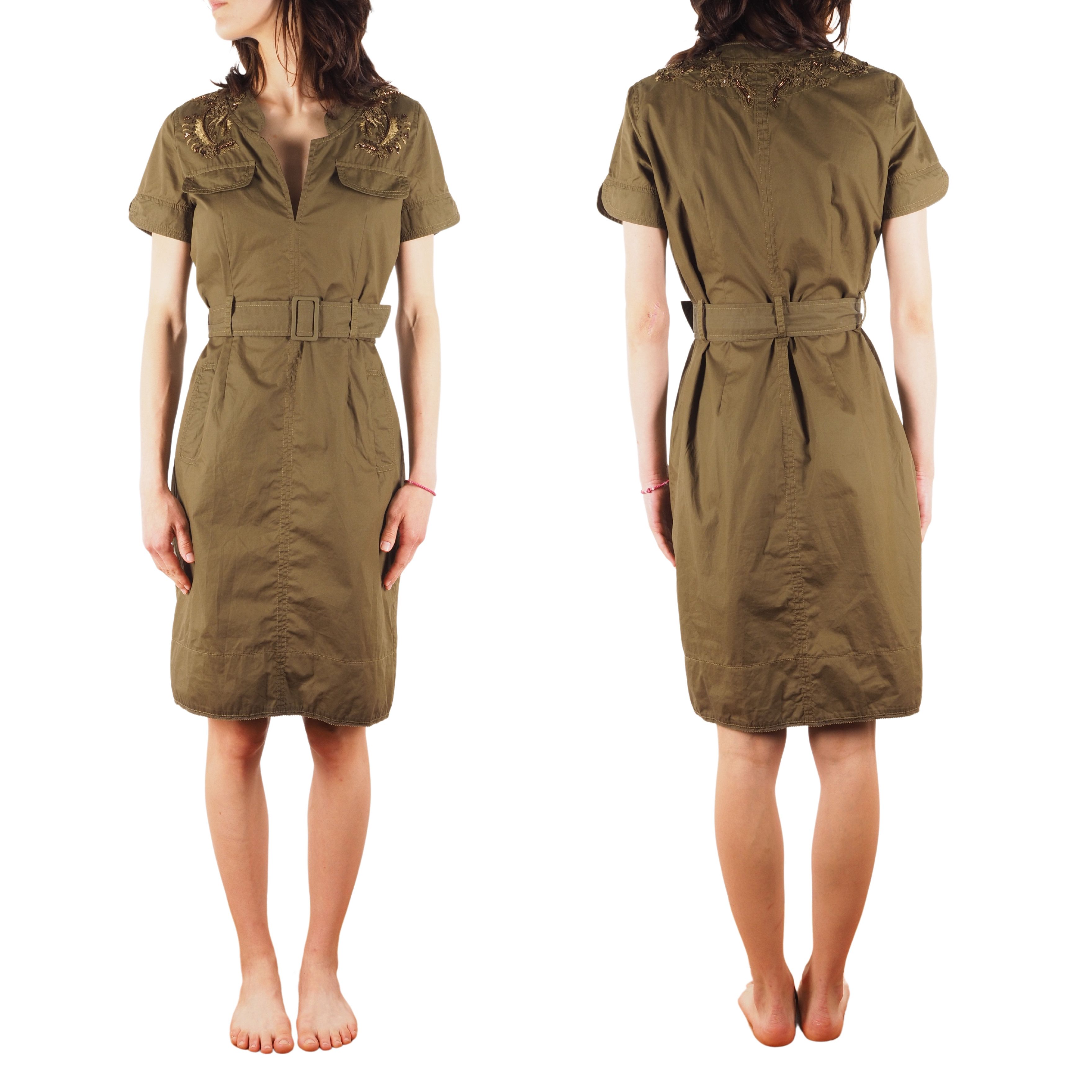 Christian Lacroix Christian Lacroix Vintage Cotton Khaki Embroidery Dress Size M / US 6-8 / IT 42-44 - 1 Thumbnail