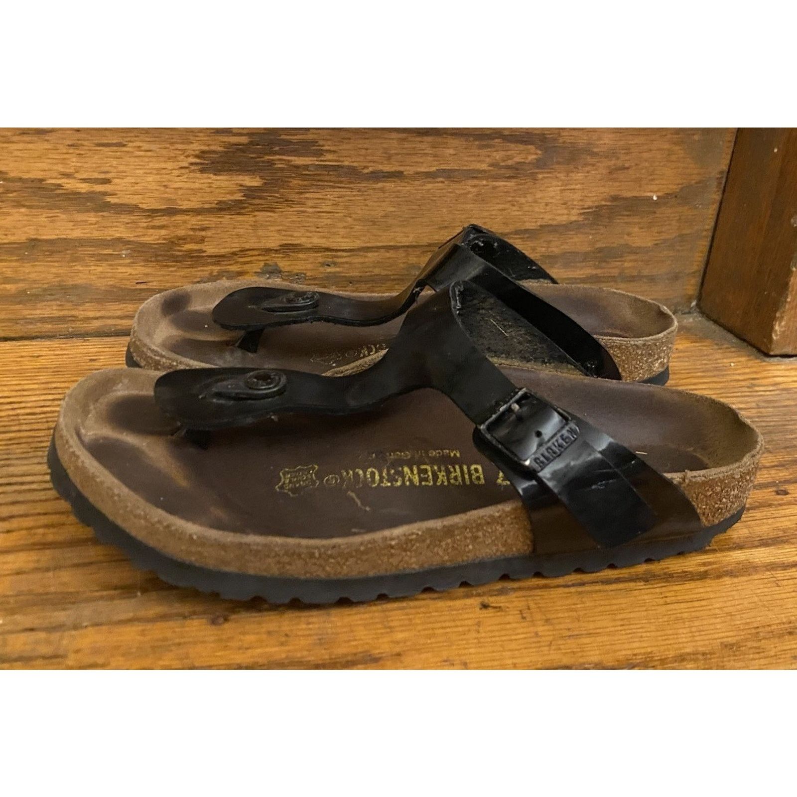 Birkenstock Birkenstock Gizeh Black Patent Birko Sandal Womens 6-6.5, 37 Size US 6.5 / IT 36.5 - 1 Thumbnail