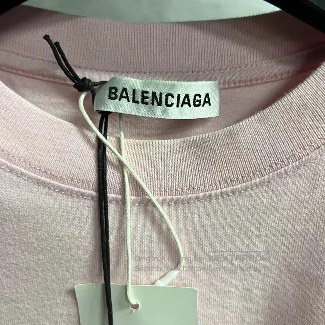 Balenciaga Balenciaga Pink Crew letter-printed short-sleeved T-shirt| Size M / US 6-8 / IT 42-44 - 2 Thumbnail