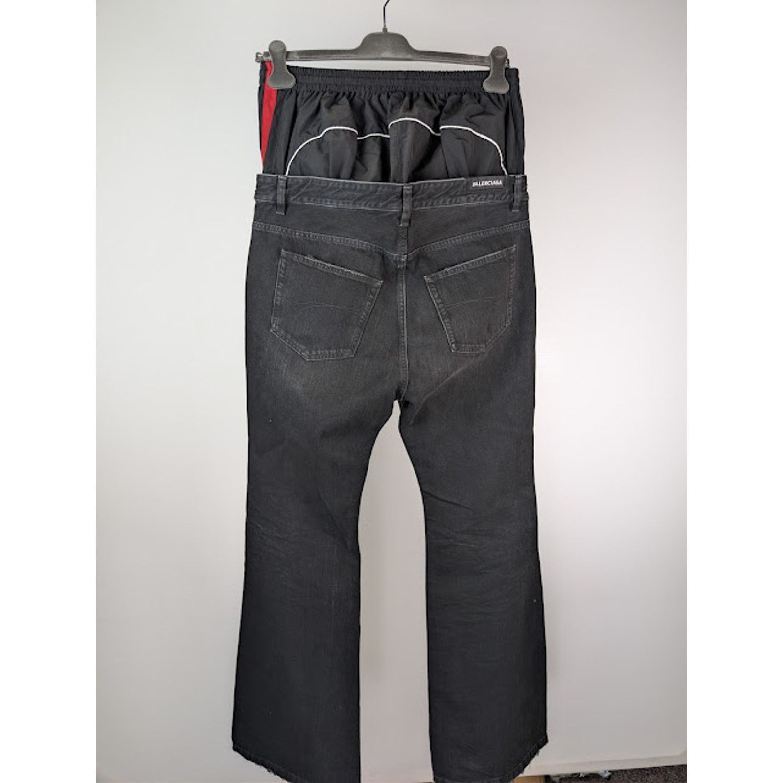 Balenciaga o1rshd1 Layered Kuroki Denim Jeans in Midnight Black Size US 34 / EU 50 - 1 Thumbnail