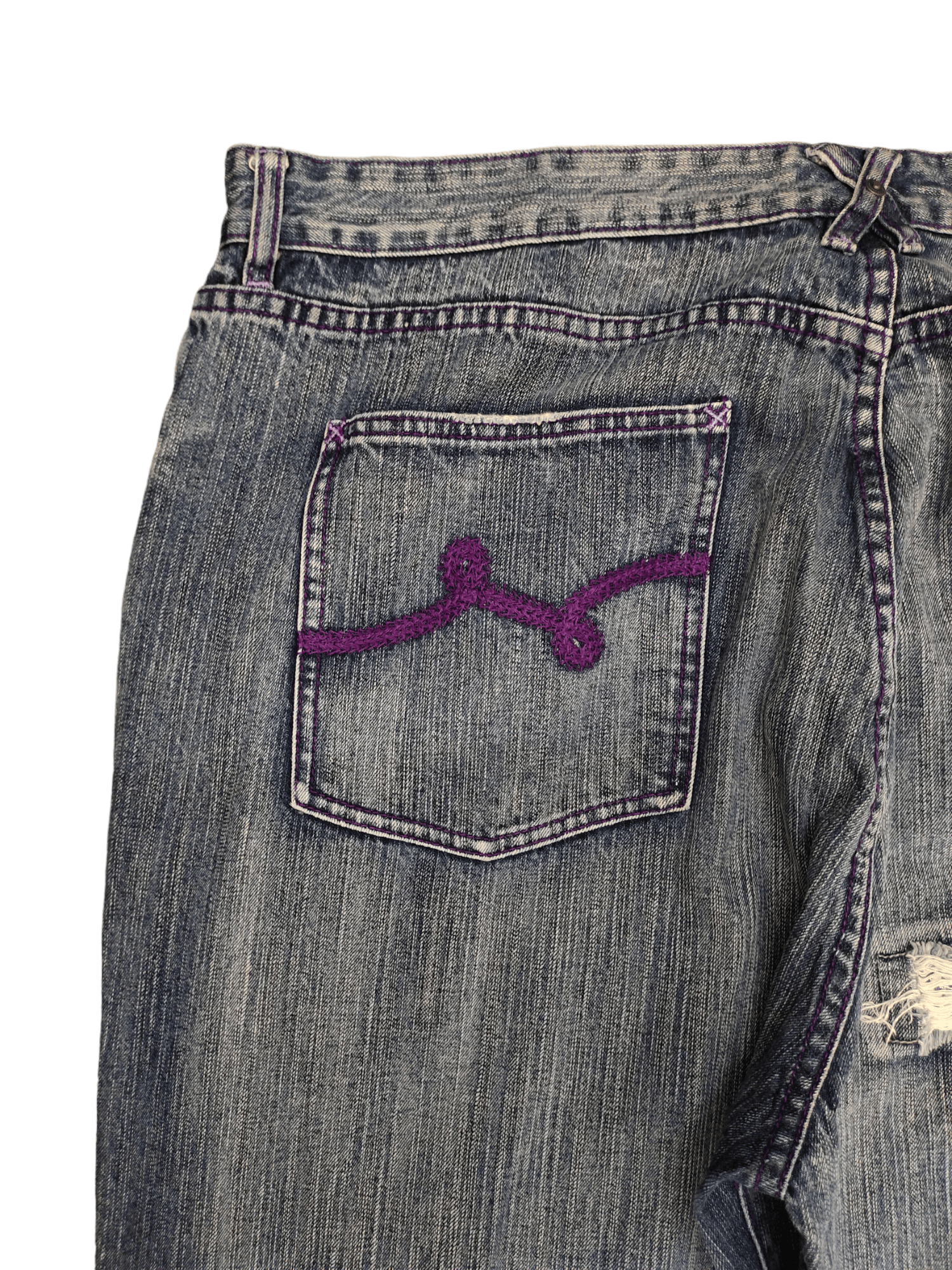 JNCO W42 Baggy Jeans LRG Embroidered Distress Denim Wide Leg Jnco Size US 42 / EU 58 - 13 Thumbnail