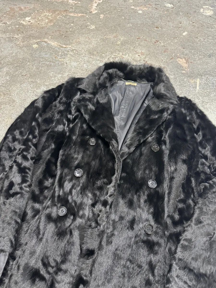 Miu Miu 2000s MiuMiu Black Goat Fur Coat Hybrid Nylon Buttoned Coat Size M / US 6-8 / IT 42-44 - 7 Thumbnail
