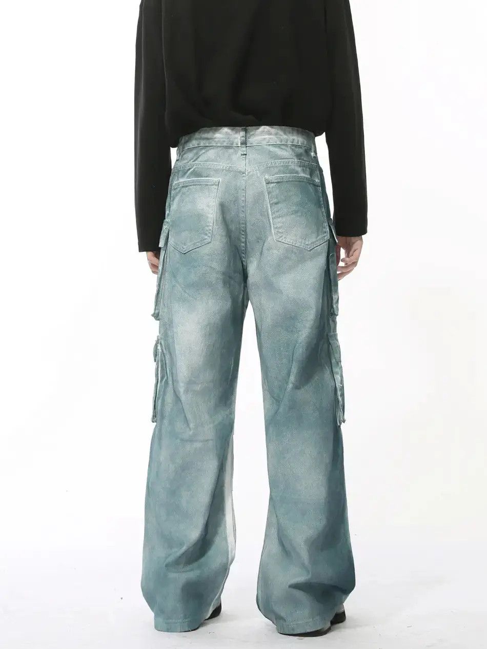 Japanese Brand Retro loose pocket wide leg jeans Size US 32 / EU 48 - 2 Thumbnail