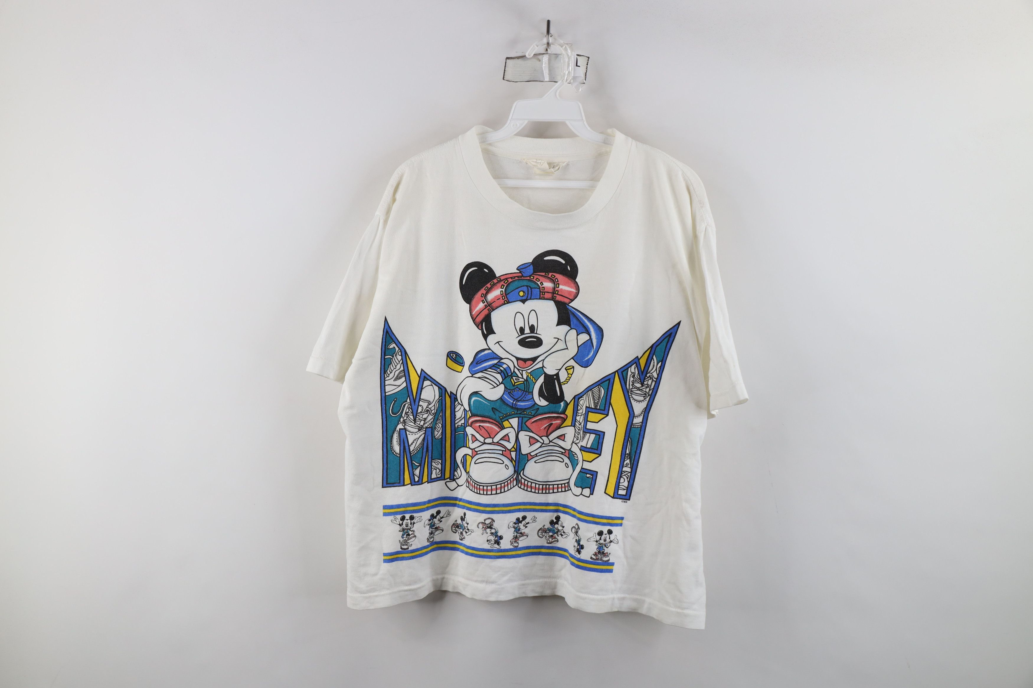 Disney × Vintage Vintage 90s Disney Hip Hop Cropped Mickey Mouse T-Shirt USA Size M / US 6-8 / IT 42-44 - 1 Thumbnail