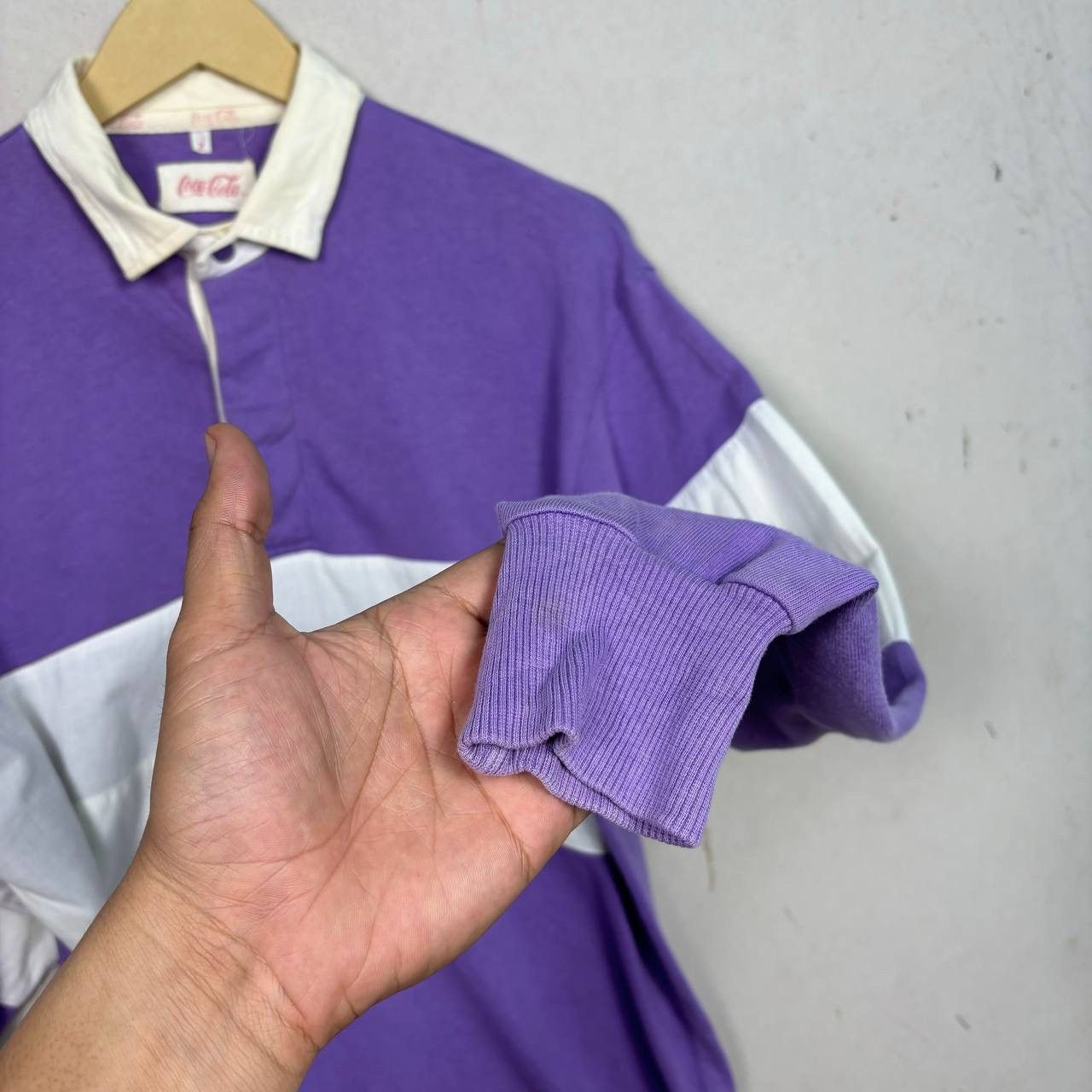 Coca Cola Vintage 90s Coca Cola Purple White Rugby Polo Shirt M Size US M / EU 48-50 / 2 - 5 Thumbnail