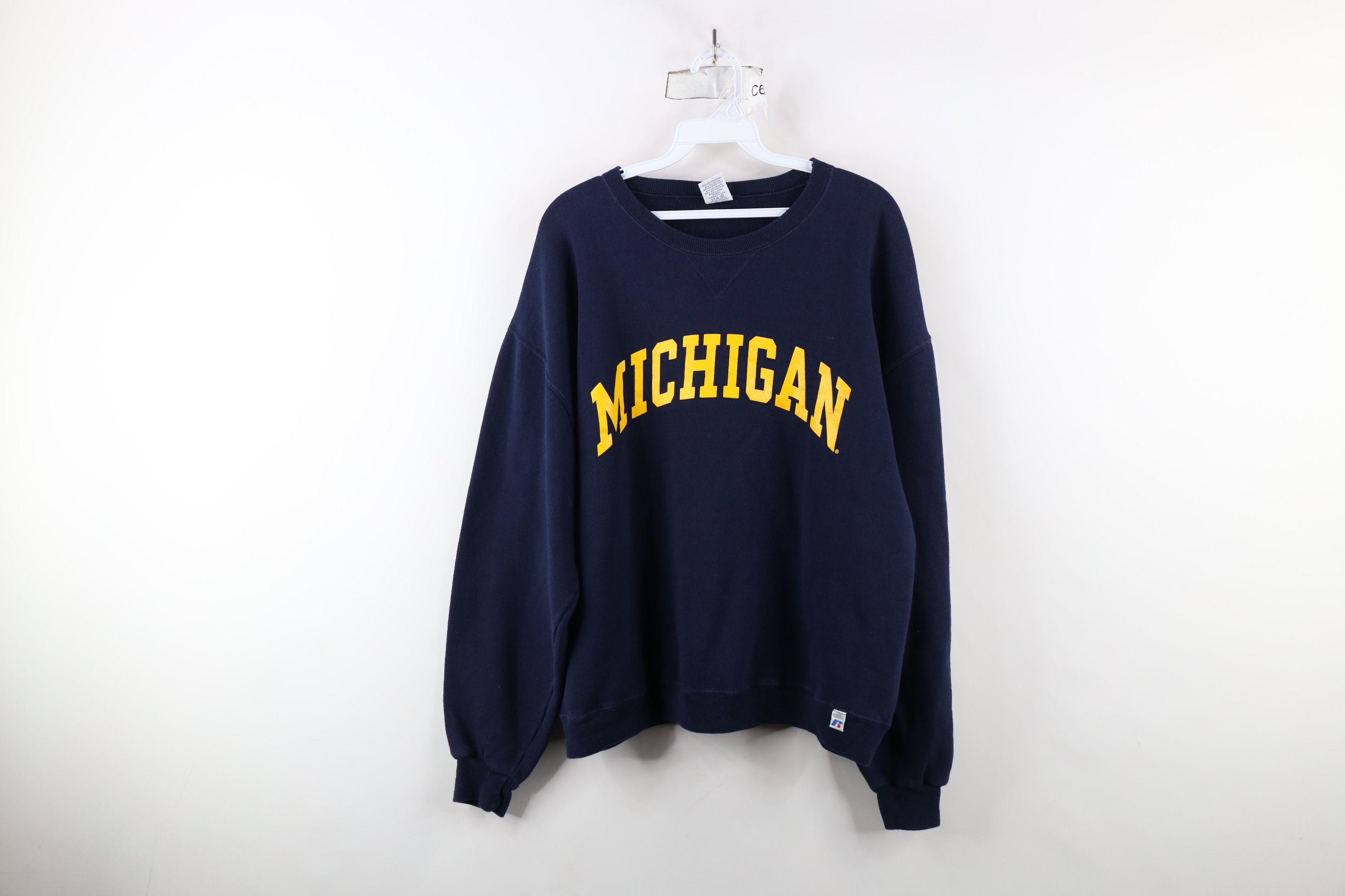 Russell Athletic × Vintage Vintage 90s Russell Athletic University Michigan Sweatshirt Size US L / EU 52-54 / 3 - 1 Thumbnail