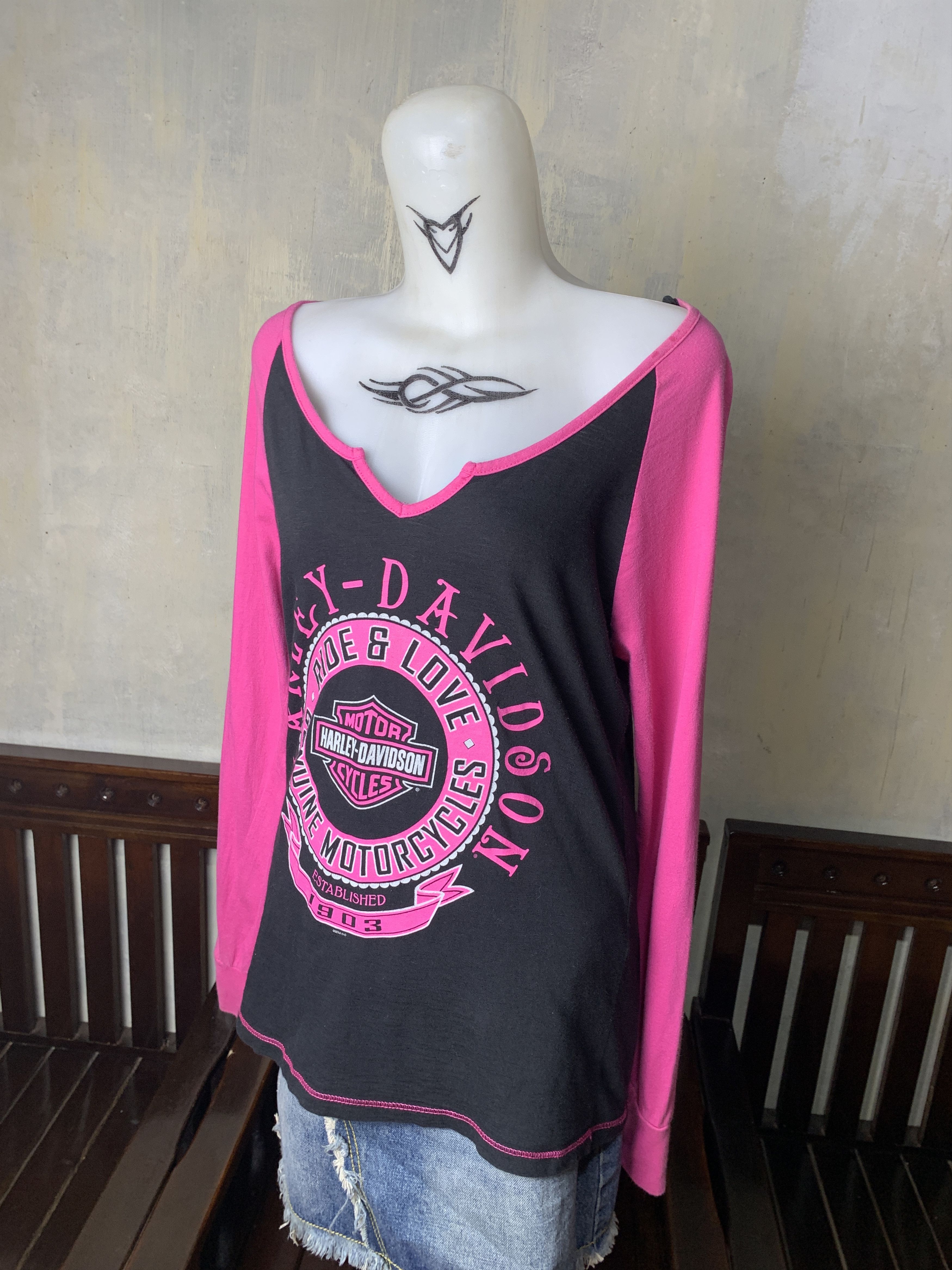 Harley Davidson 2014 Harley Davidson El Paso TEXAS Raglan Tee (L) Size L / US 10 / IT 46 - 2 Thumbnail