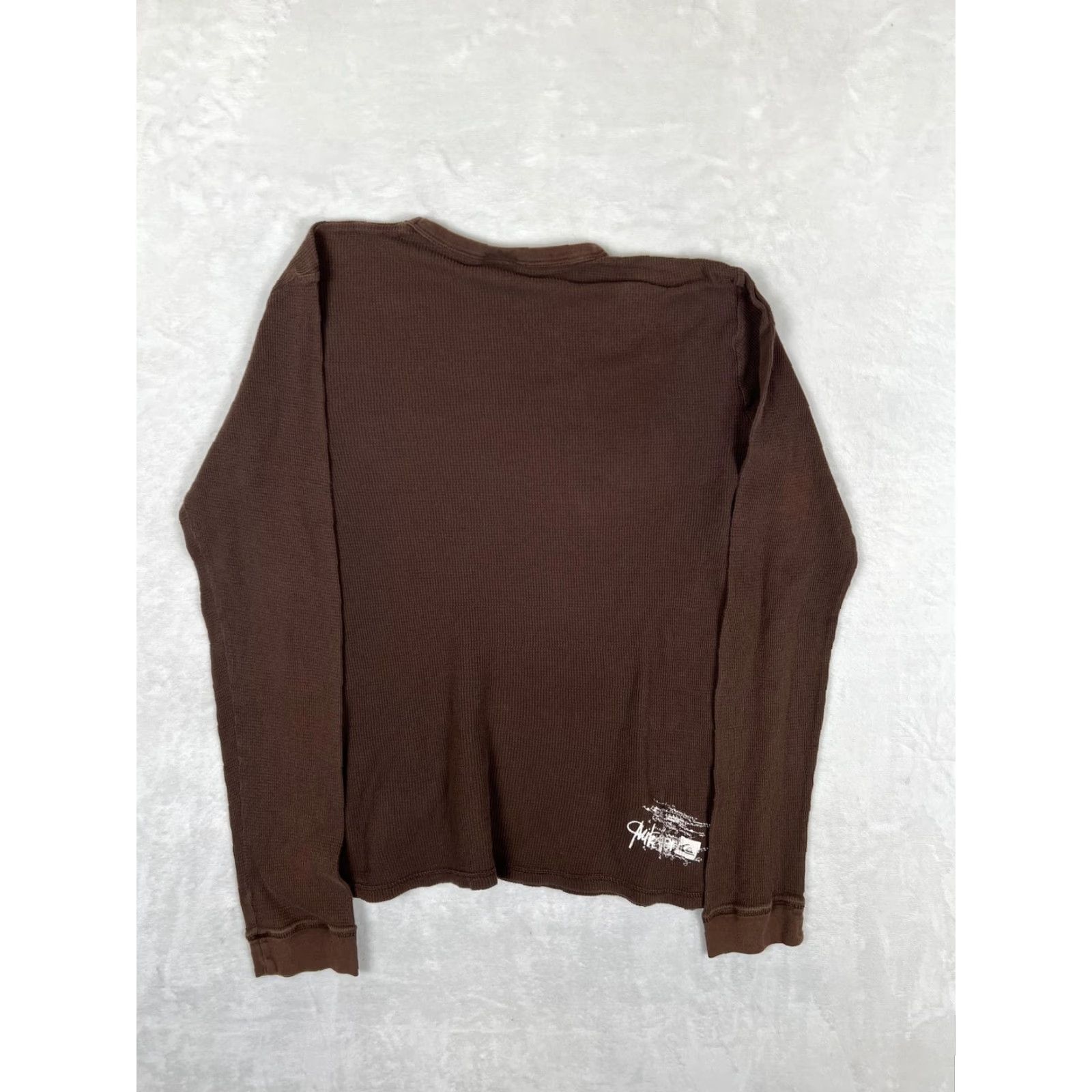 Quiksilver VINTAGE Quiksilver Shirt Long Sleeve Mens L Brown Thermal Surf Logo Y2K Size US L / EU 52-54 / 3 - 7 Thumbnail