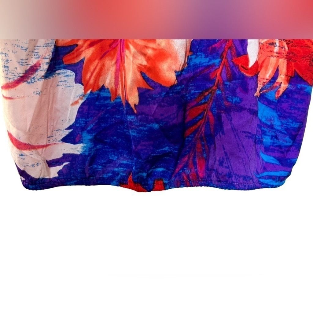 Ann Taylor ANN TAYLOR Tropical Top Floral Blue Orange Women's Size XS. Size XS / US 0-2 / IT 36-38 - 6 Thumbnail