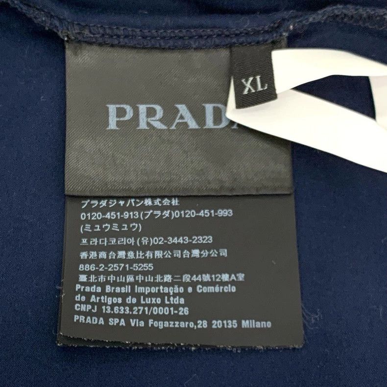 Prada Prada Logo embroidered round-neck blue cotton short-sleeved Size US XL / EU 56 / 4 - 7 Thumbnail