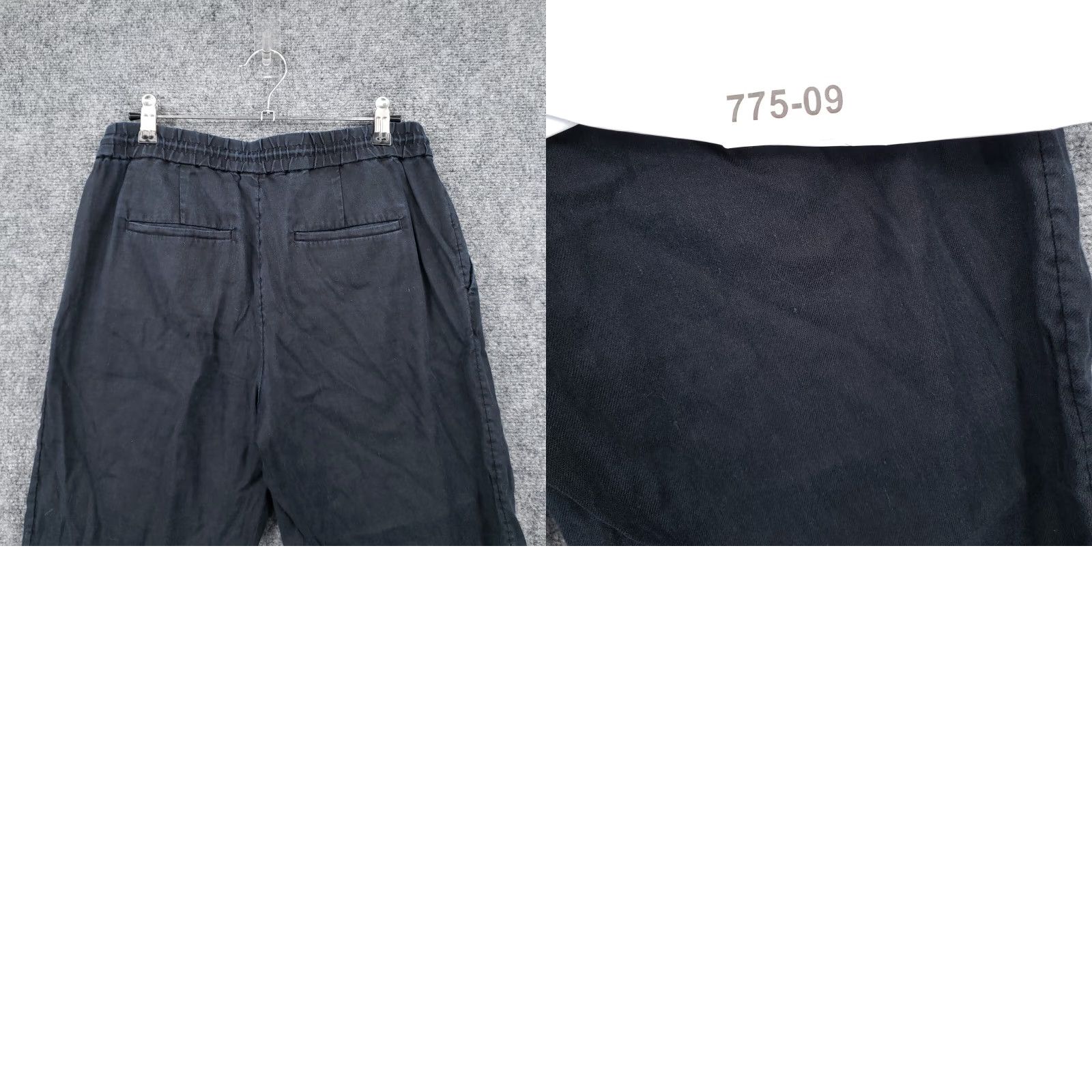 Ann Taylor Ann Taylor Loft Pants Womens XS Black Linen Jogger Mid Rise Tapered Drawstring Size 26" / US 2 / IT 38 - 9 Thumbnail