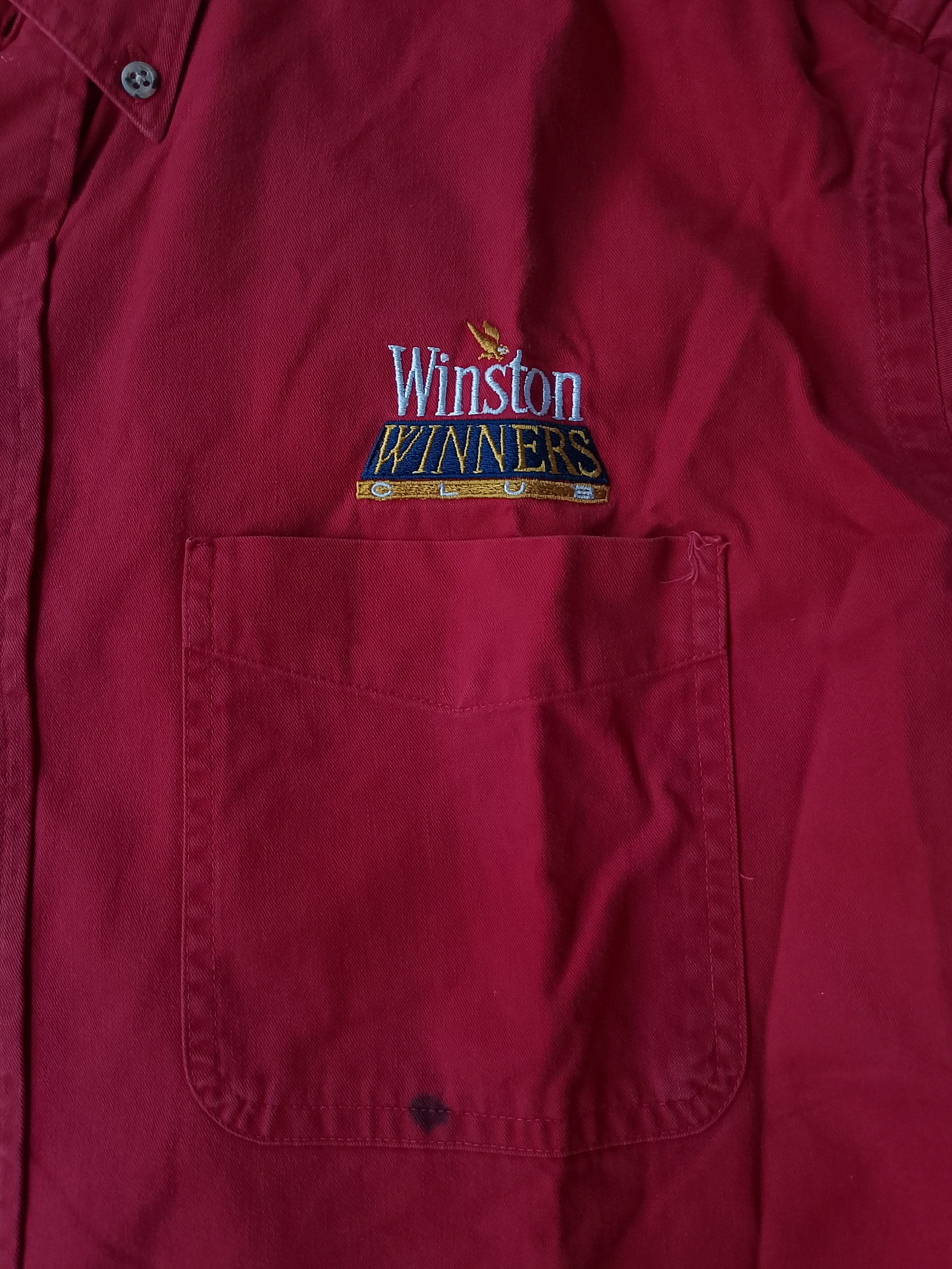 Harry Winston Vintage 90s Winston Winners Club Promo Red Button Down Shirt Size US XL / EU 56 / 4 - 8 Thumbnail