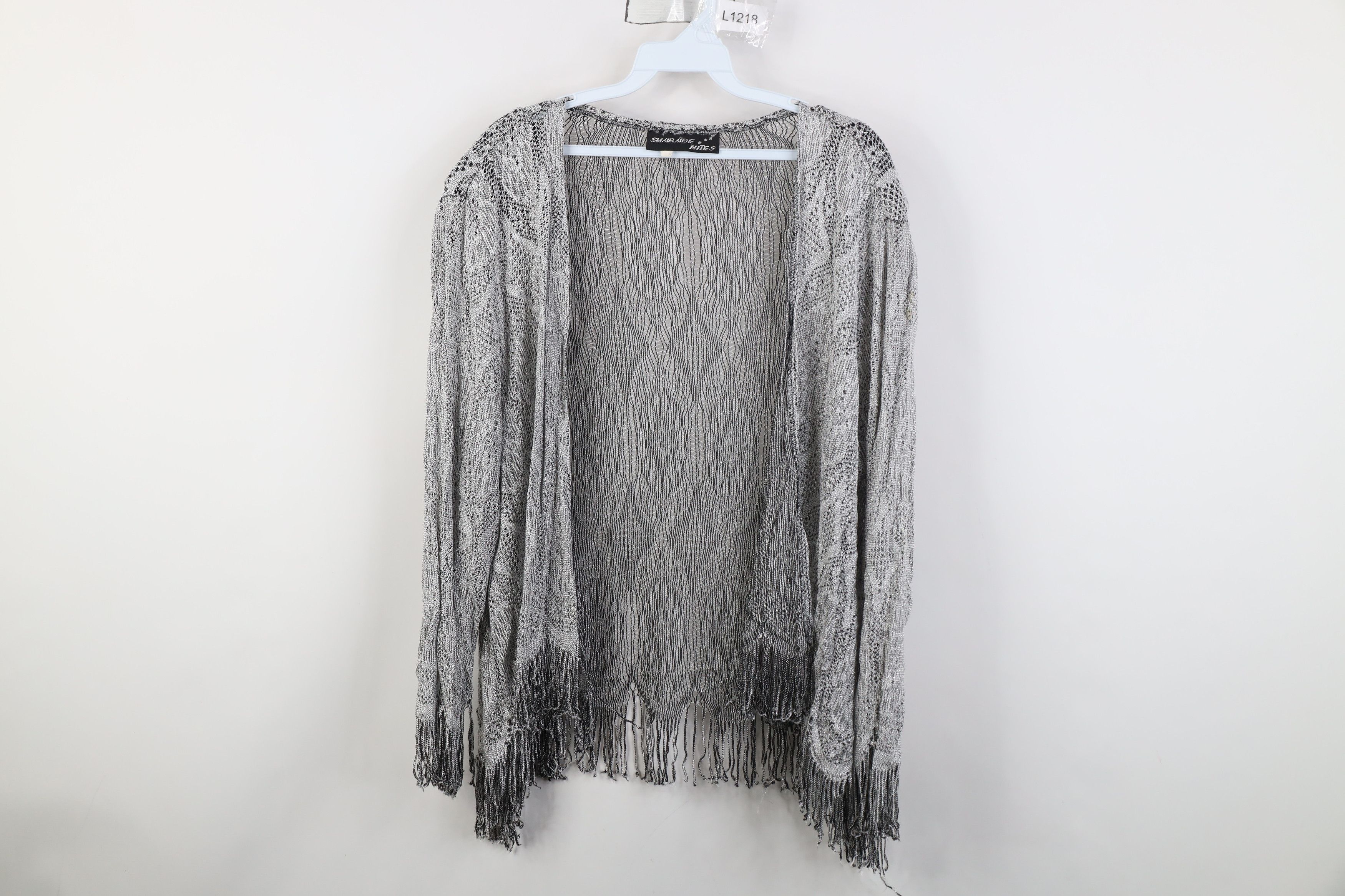 Vintage Vintage 90s Streetwear Open Front Piano Shawl Sweater Size L / US 10 / IT 46 - 1 Thumbnail