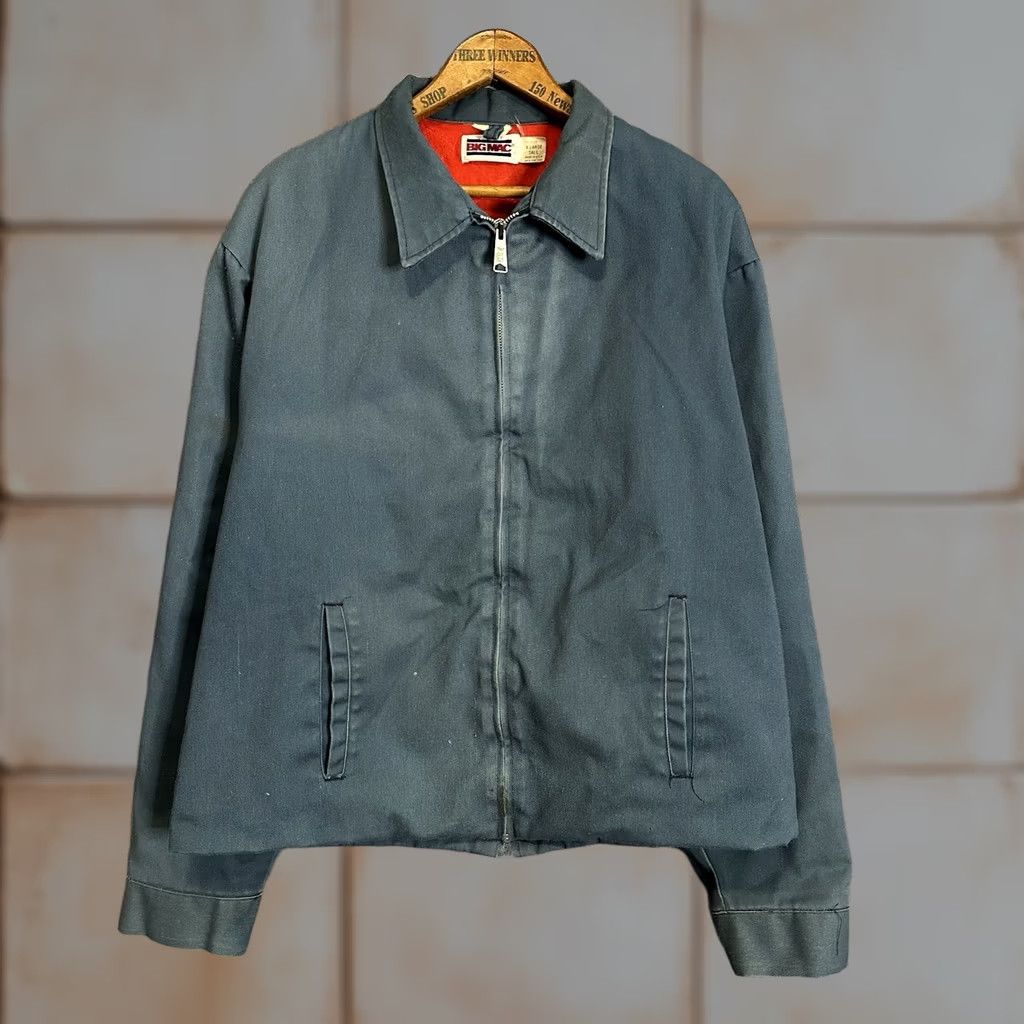 JCPenney VINTAGE Big Mac Jacket Shirt XL USA Blue Quilted Full Zip Workwear Distressed 80s Mens Size US XL / EU 56 / 4 - 1 Thumbnail