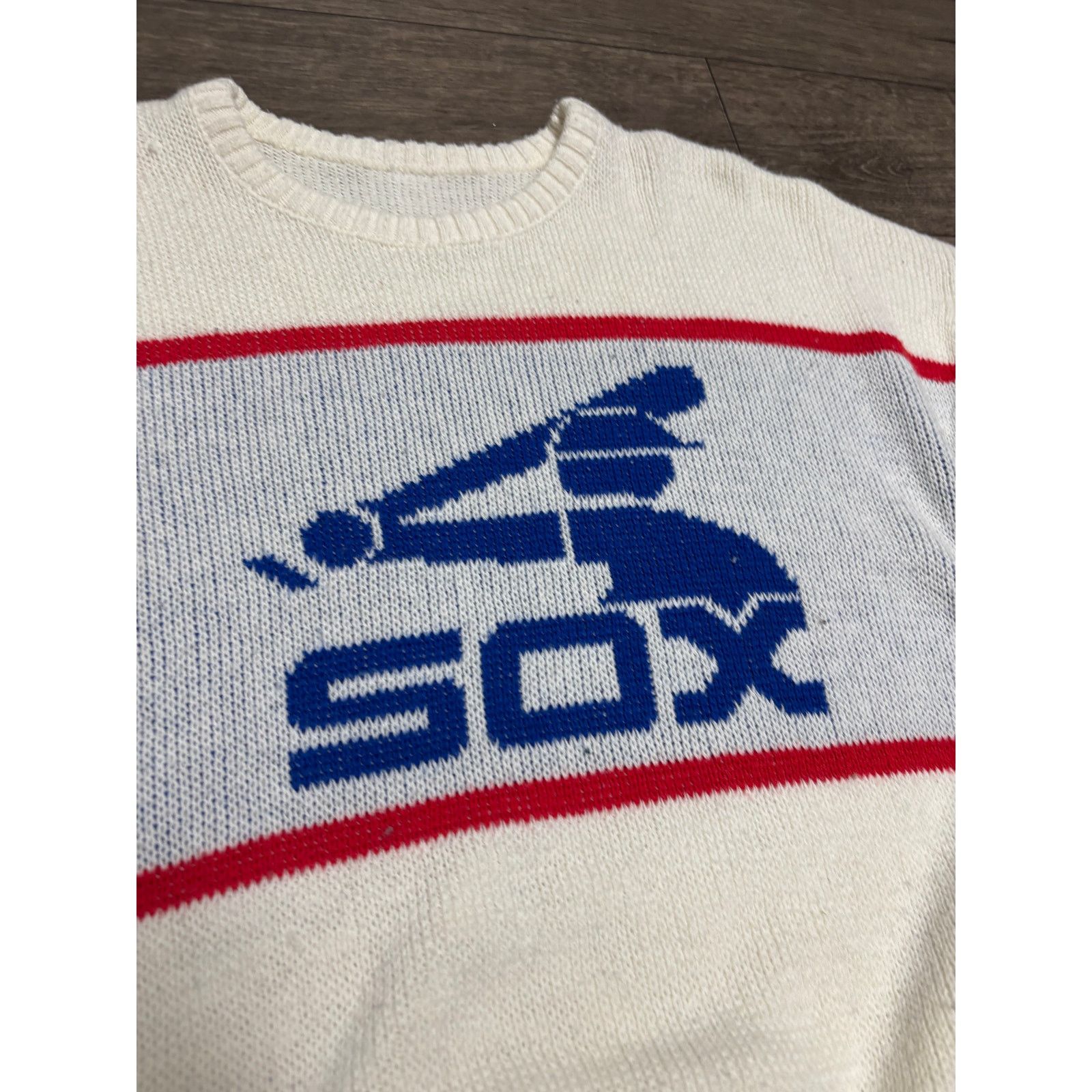 MLB × Vintage Vintage Chicago White Sox Cliff Engle White Sweater Sz M 80s Size US M / EU 48-50 / 2 - 2 Thumbnail
