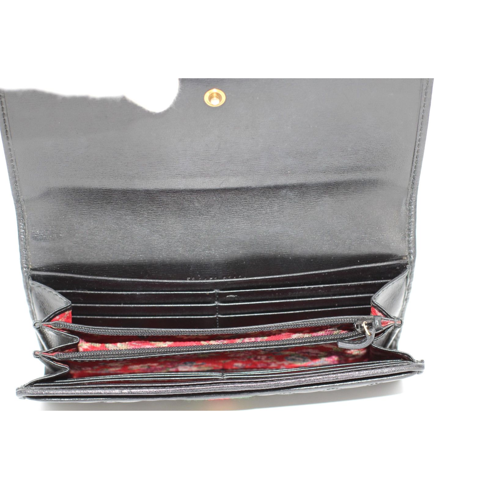 Gucci GUCCI Marmont Quilted Leather Logo Zipper Flap Wallet 536451 Size ONE SIZE - 3 Thumbnail