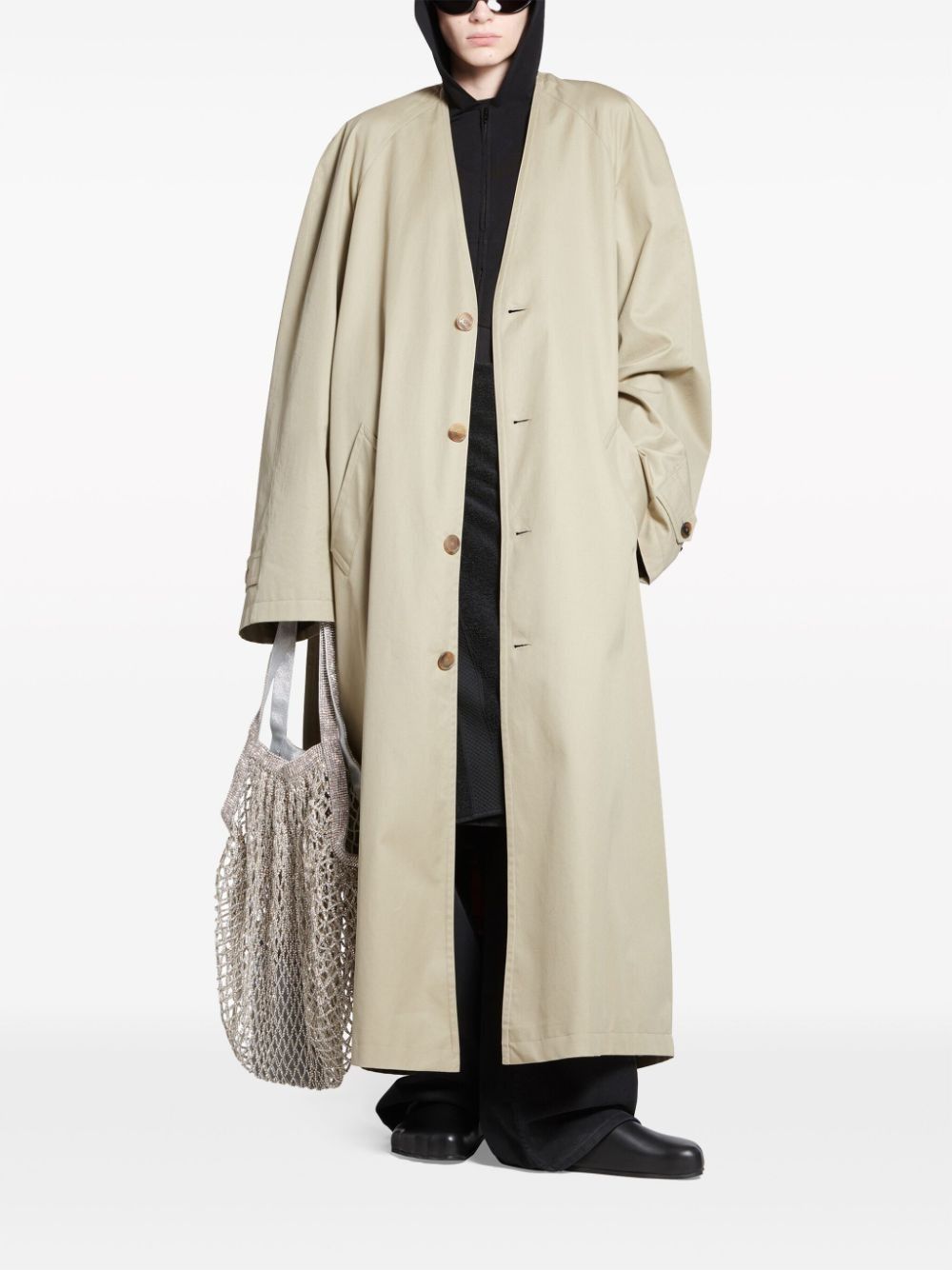 Balenciaga oc11z0825 Trench Lining Coat in Beige Size XS / US 0-2 / IT 36-38 - 1 Thumbnail