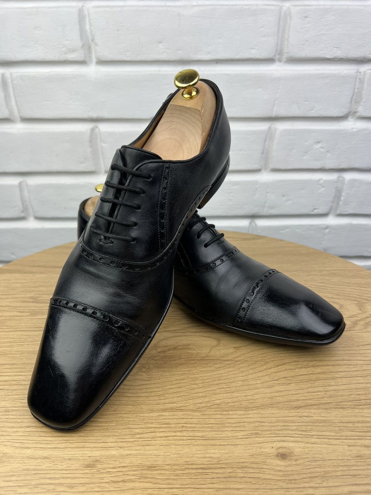 Gucci GUCCI Oxfords Leather Shoes Lace Up Back Logo Black Men’s Size US 10 / EU 43 - 5 Thumbnail