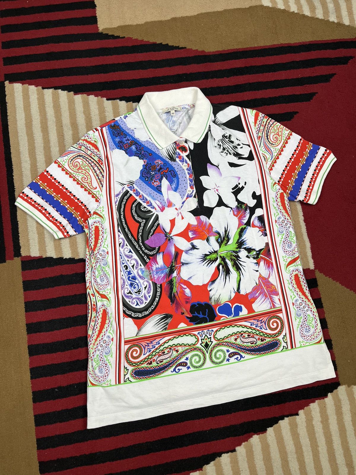 Etro Etro Flower Print Poloshirt Size S / US 4 / IT 40 - 3 Thumbnail