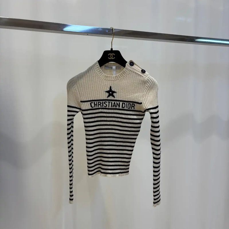Dior Dior Striped Knit Pullover Sweater for Women 0089 Size M / US 6-8 / IT 42-44 - 1 Thumbnail