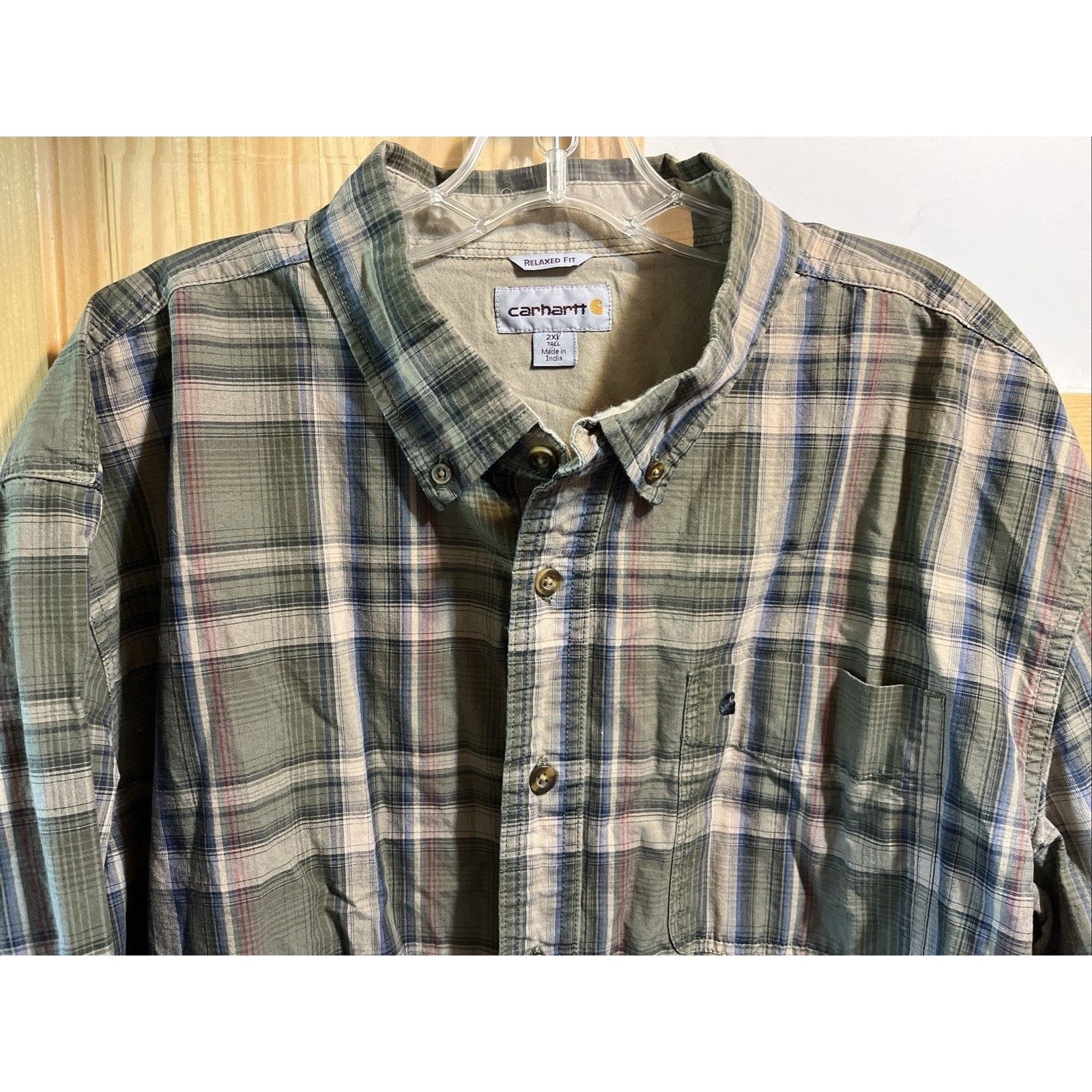 Carhartt Carhartt Shirt Men's XXLT Green Plaid Outdoor Relaxed Button Size US XXL / EU 58 / 5 - 5 Thumbnail