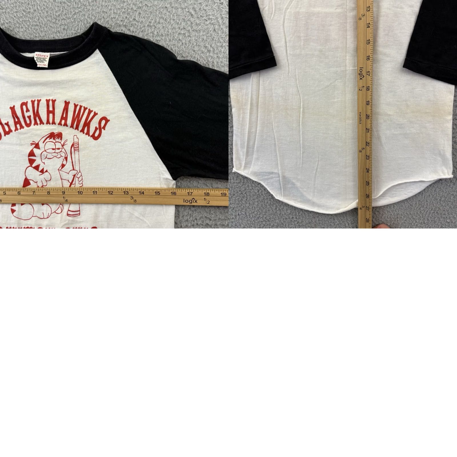 Vintage VINTAGE Dayton Ohio Blackhawks Shirt Adult Small White Raglan 70s Military USA Size US S / EU 44-46 / 1 - 8 Thumbnail