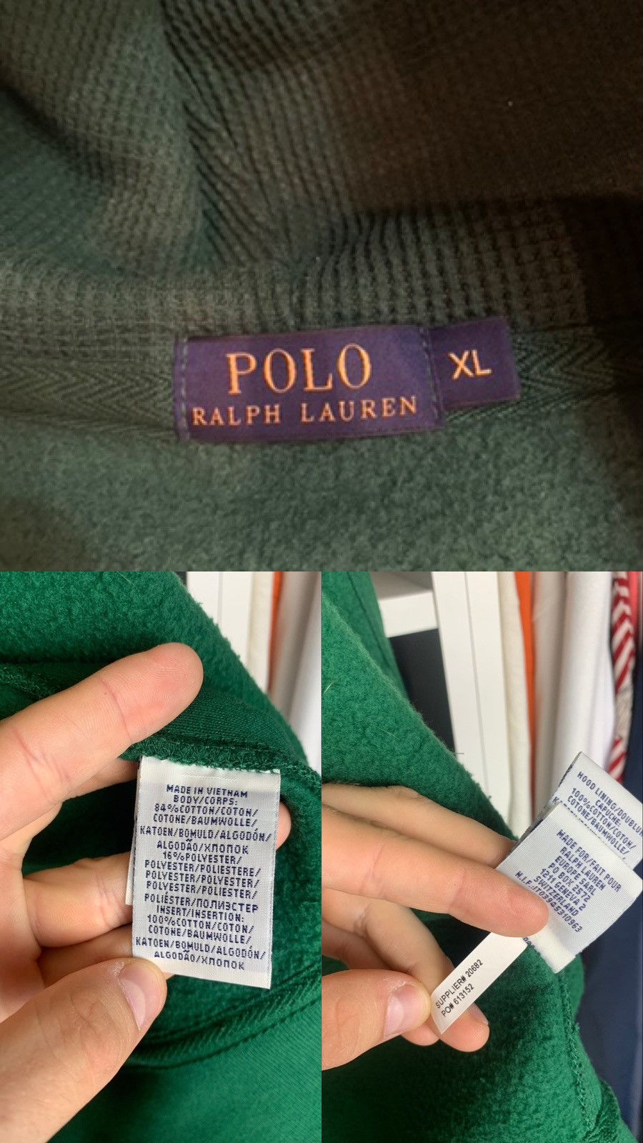 Polo Ralph Lauren Polo Ralph Lauren Zip Hoodie Size US XL / EU 56 / 4 - 4 Thumbnail