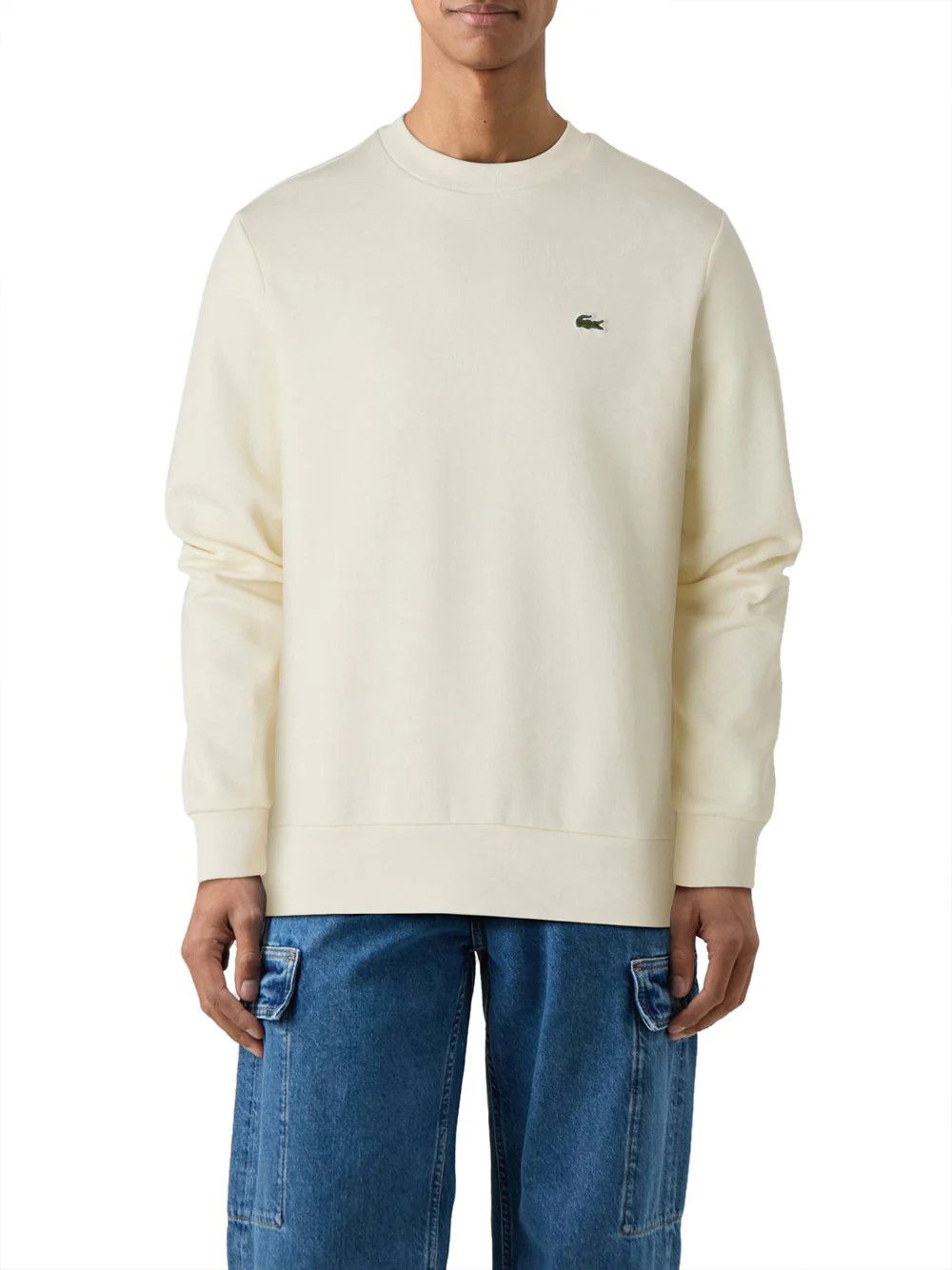 Lacoste o1s22i1n1124 Classic Fit Crewneck Sweatshirt in Ivory Size US XL / EU 56 / 4 - 2 Thumbnail