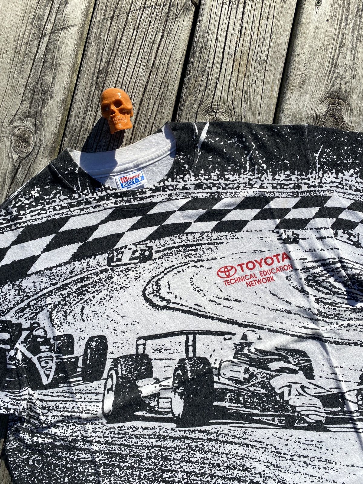 Hanes × Vintage 90s Toyota all over print racing shirt sz L Size US L / EU 52-54 / 3 - 3 Thumbnail