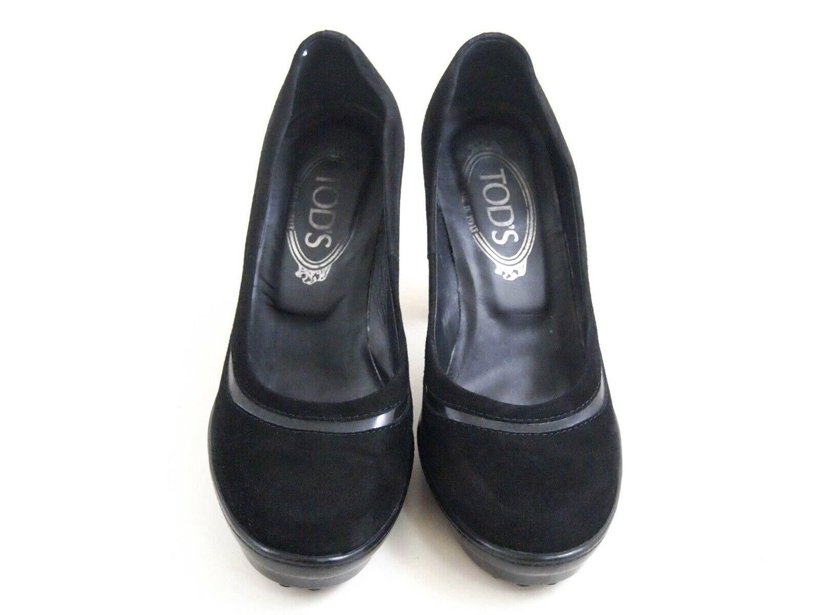 Tod's Tod's Heels Black Suede Womens Size US 7 EU 37 Size US 7 / IT 37 - 3 Thumbnail
