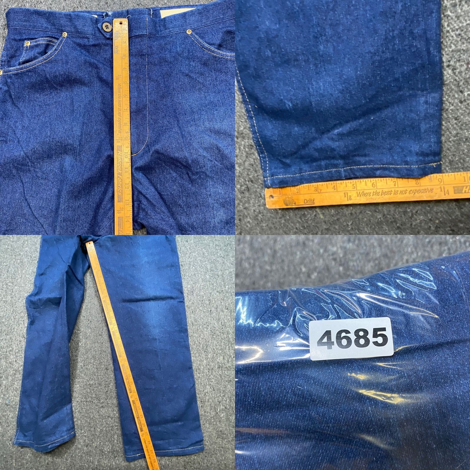 Denime VINTAGE Sansabelt Denim Trousers 36x30 Mens Blue Straight Leg Pants Size US 36 / EU 52 - 8 Thumbnail